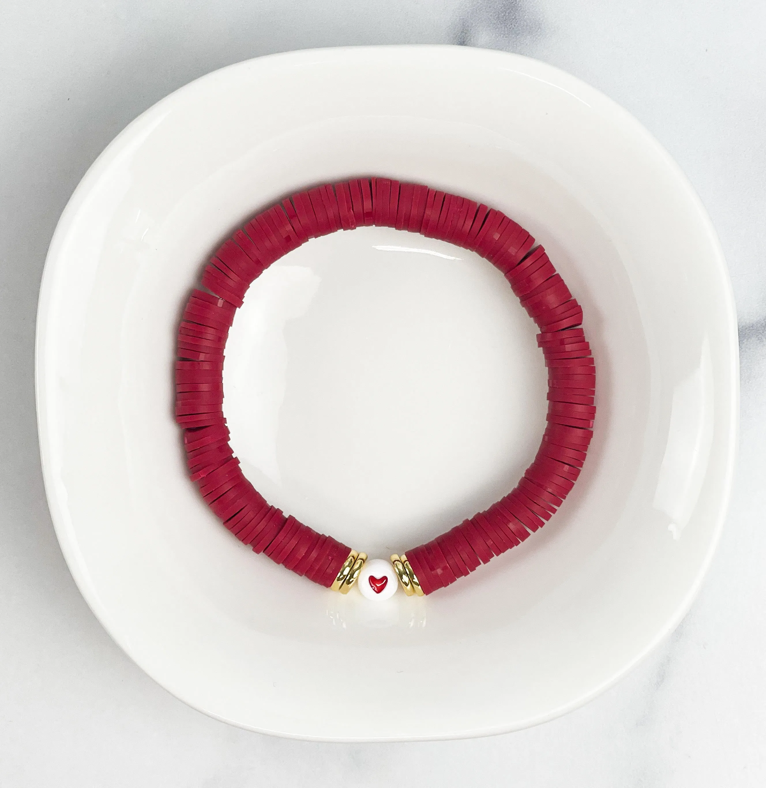 Heishi Color Pop Bracelet Heart Beaded