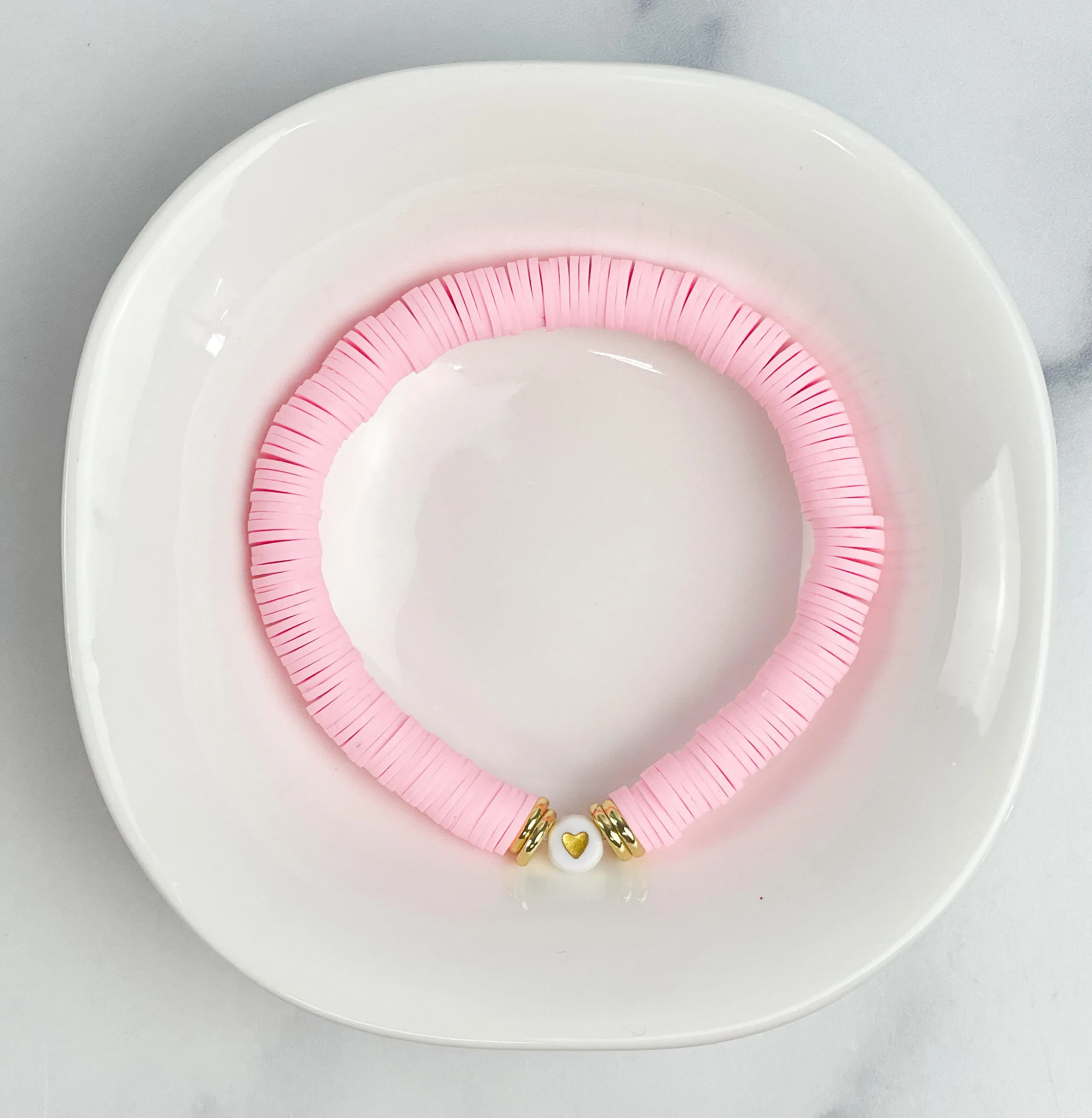 Heishi Color Pop Bracelet Heart Beaded