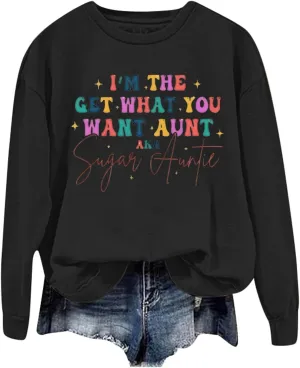He's Hunting Sweatshirt, Women Letter Print Crewneck Sweatshirts 2024 Trendy Oversized Casual Long Sleeve Pullover