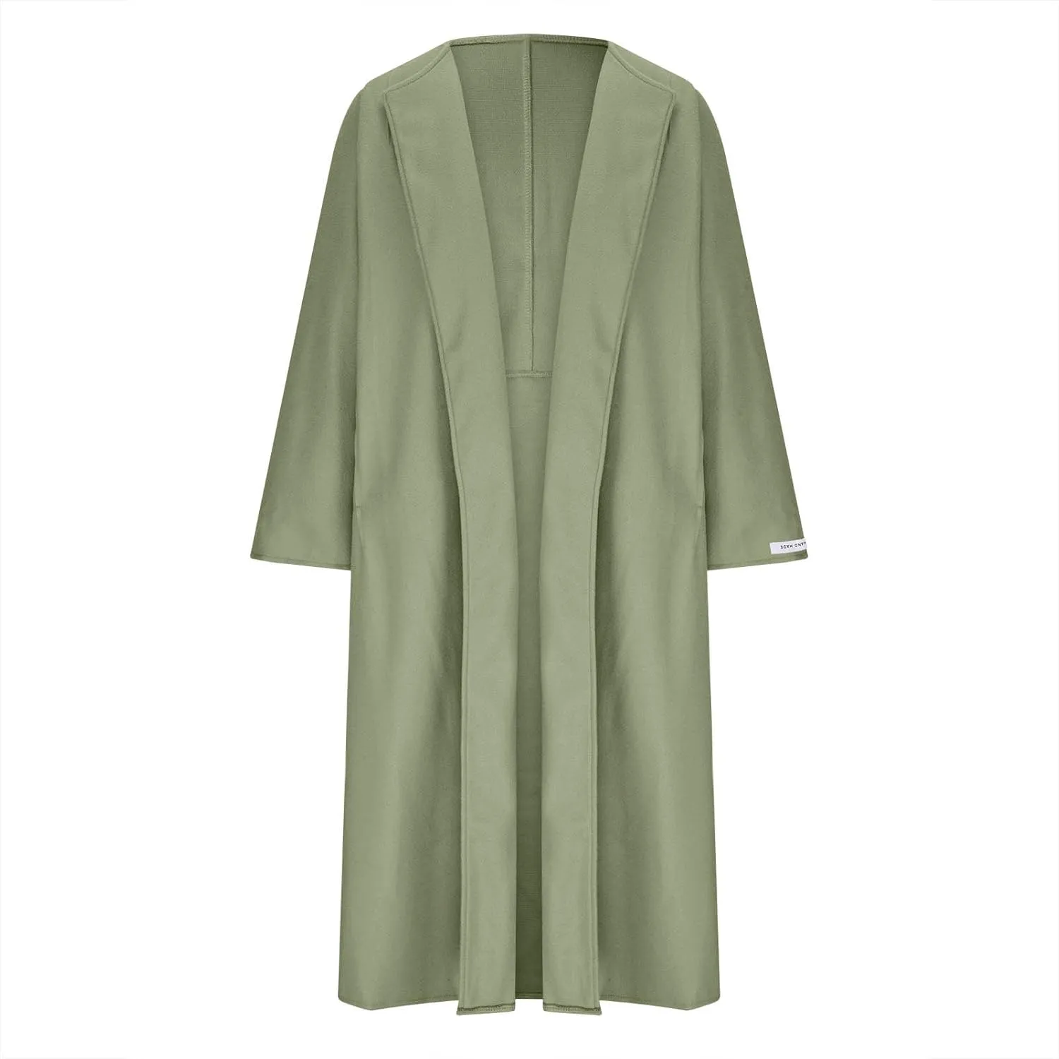HGps8w Women's Collarless Wool Blend Trench Coat - Elegant Open Front Peacoat Cardigan Winter Jacket Overcoats with Pockets