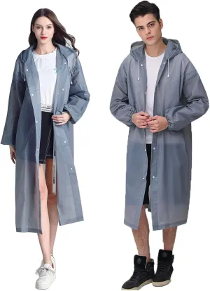 HLKZONE Raincoat, 2 Pack Rain Ponchos for Adults Travel Rain Jacket Packable Rain Coats for Women with Drawstring Hood