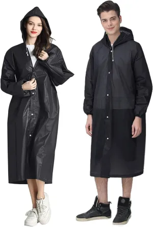 HLKZONE Raincoat, 2 Pack Rain Ponchos for Adults Travel Rain Jacket Packable Rain Coats for Women with Drawstring Hood