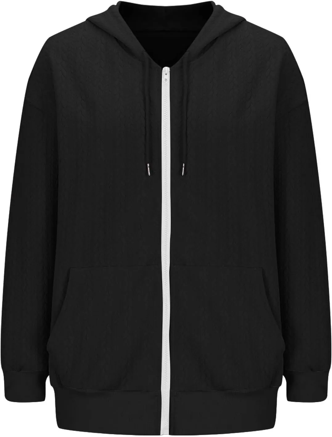 hlysgo Zip Up Hoodie Women Oversized Fall Fashion Sweatshirt Jackets Casual Hoodies Comfy Hooded Outwear with Pockets