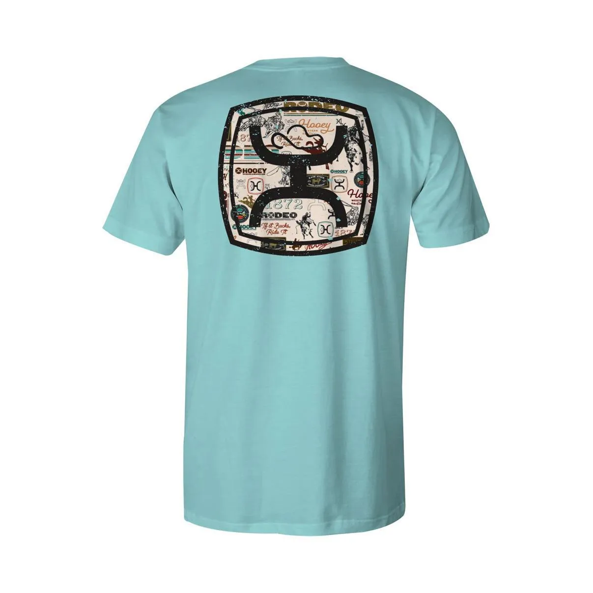 Hooey Men's Zenith Hooey Logo T-Shirt Turquoise with Cream