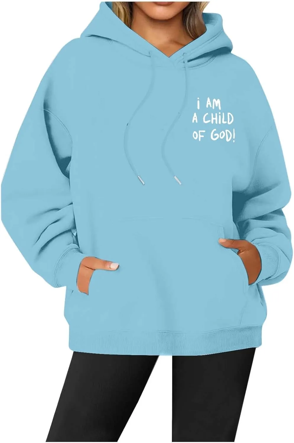 I Am A Child of God Hoodie Christian Hoodies Sweatshirt Drawstring Long Sleeve Casual Pullover with Pocket