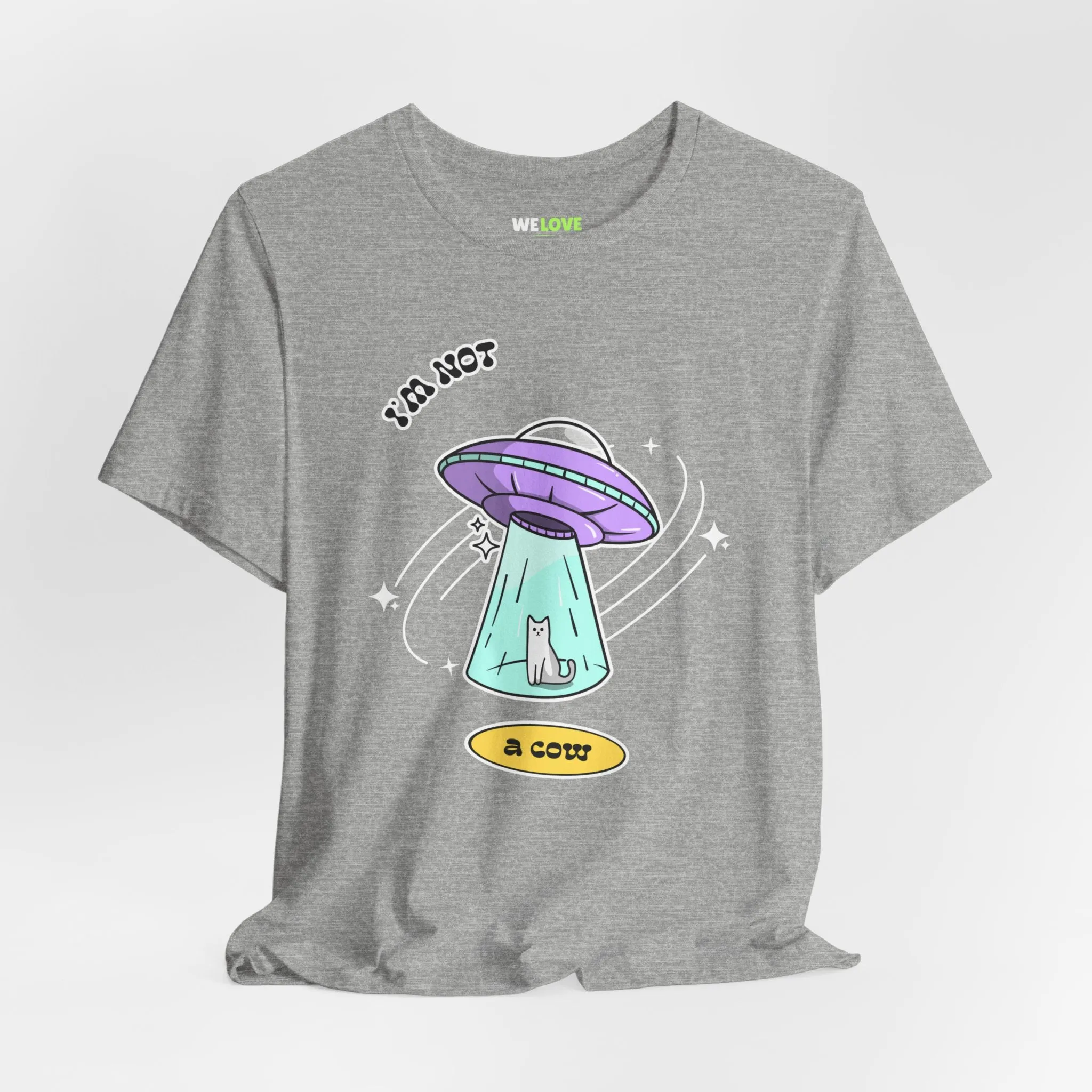 I Am Not A Cow Cat UFO Sci-Fi T-Shirt