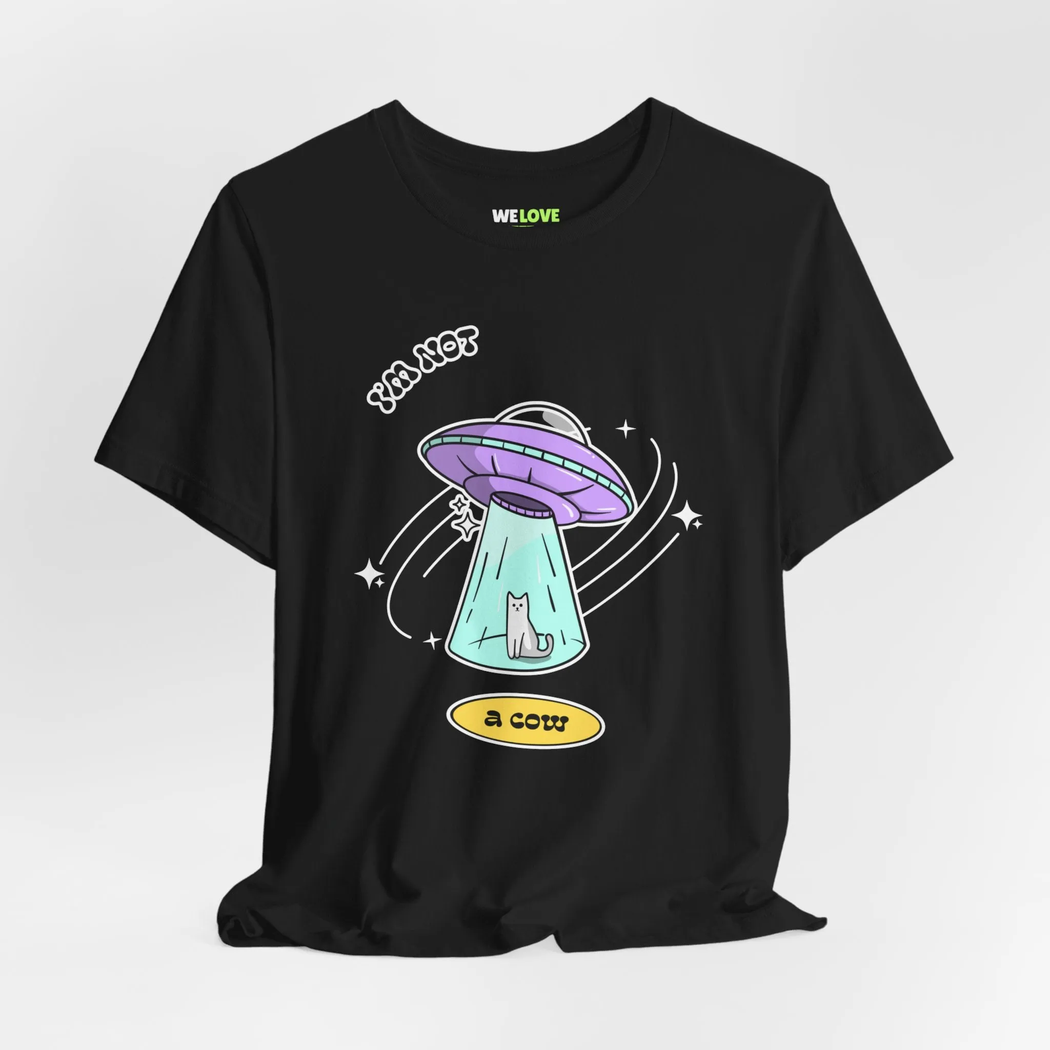 I Am Not A Cow Cat UFO Sci-Fi T-Shirt