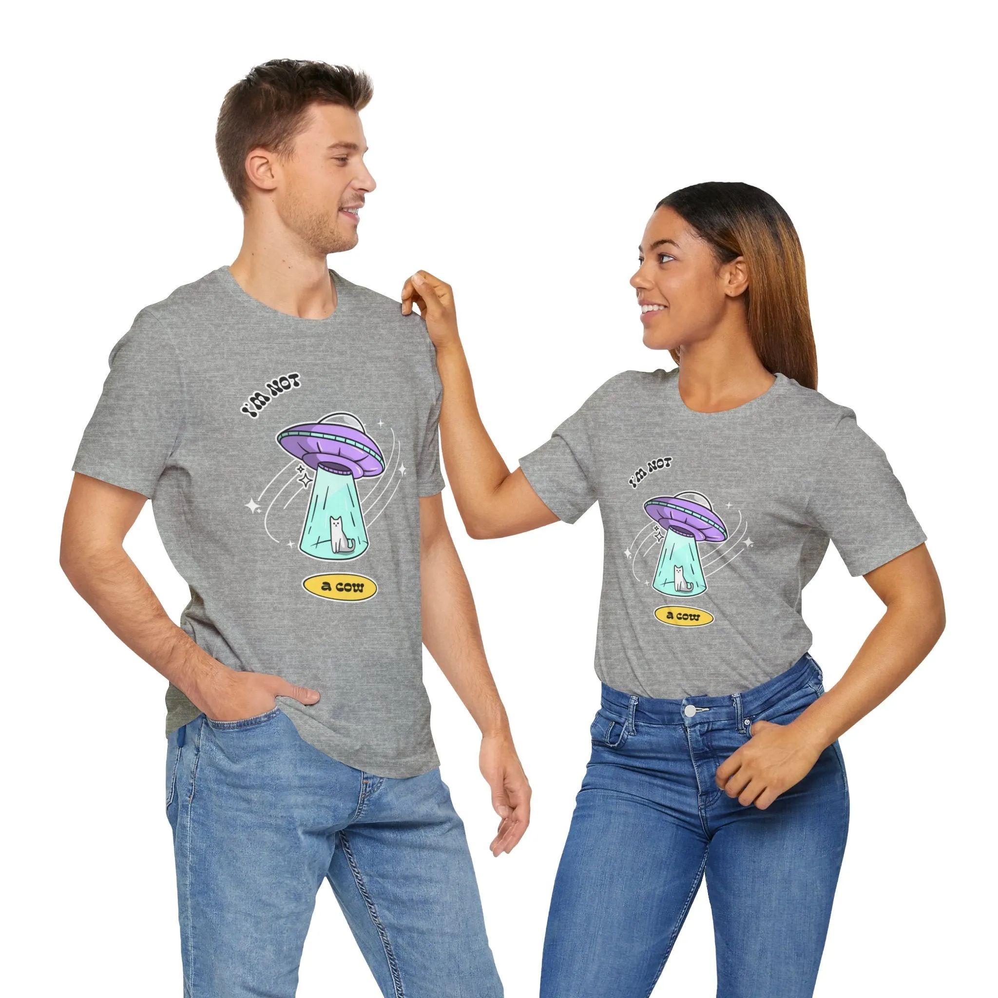 I Am Not A Cow Cat UFO Sci-Fi T-Shirt