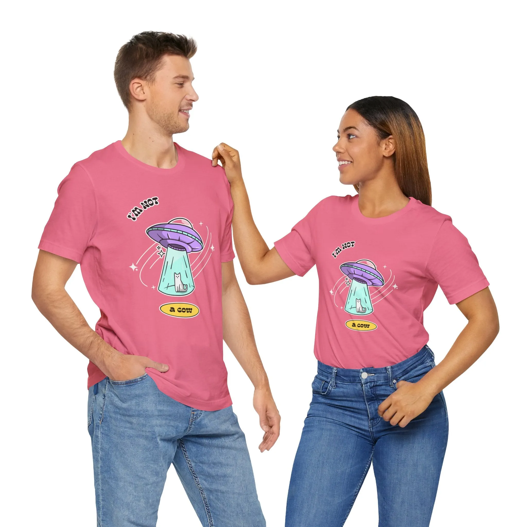 I Am Not A Cow Cat UFO Sci-Fi T-Shirt