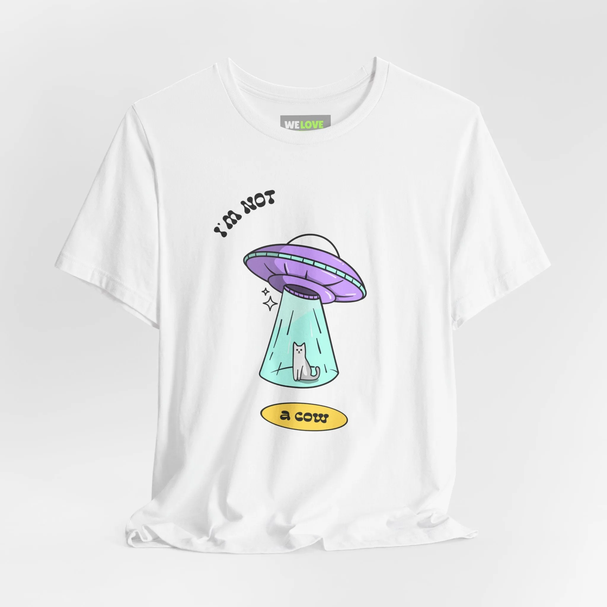 I Am Not A Cow Cat UFO Sci-Fi T-Shirt