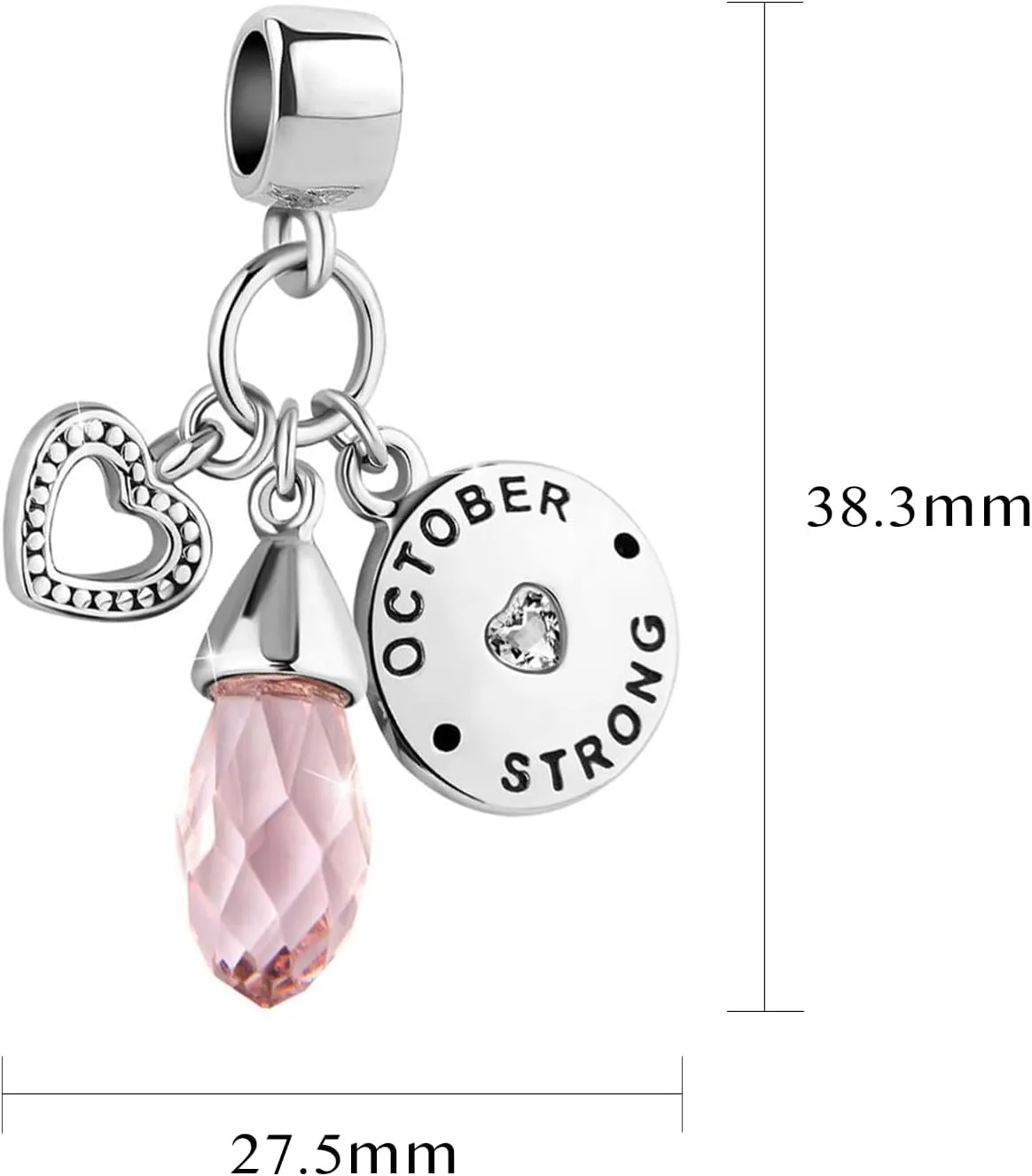 January-December 12 Happy Birthday Teardrop Birthstone Charm Compatible with Pandora Charms Bracelets Gifts Jewelry for Women