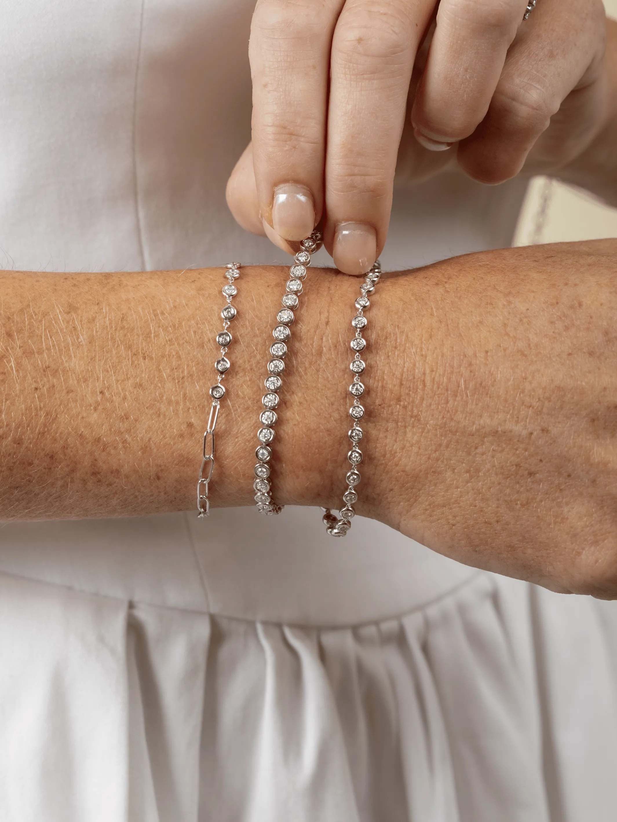 Jennie Diamond Bezel Beaded Bracelet 14K