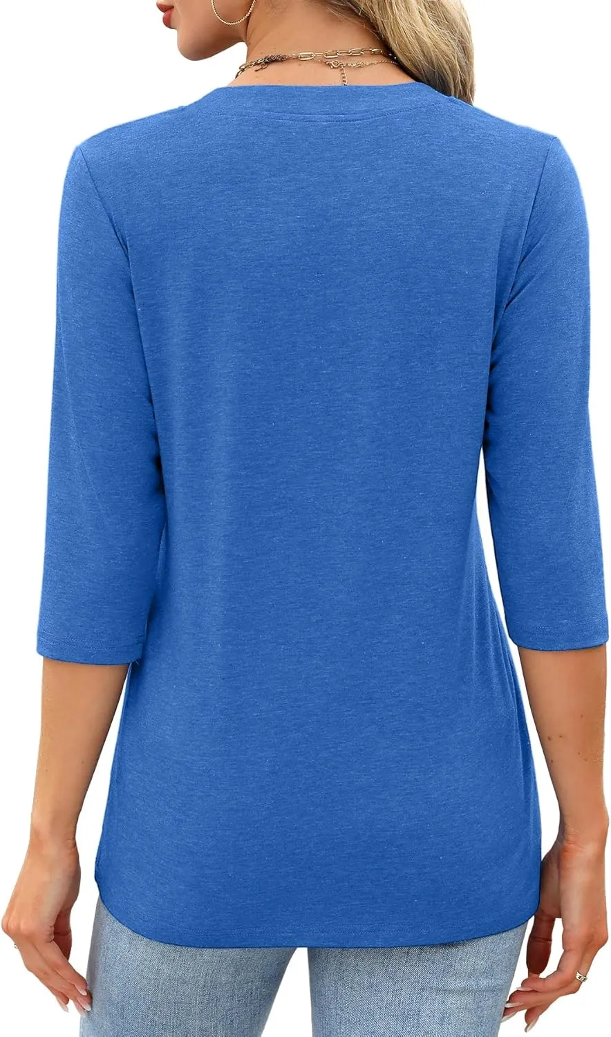 JomeDesign Womens Tops 3/4 Sleeve V Neck Shirts Dressy Casual Tunic Blouses Summer Tees