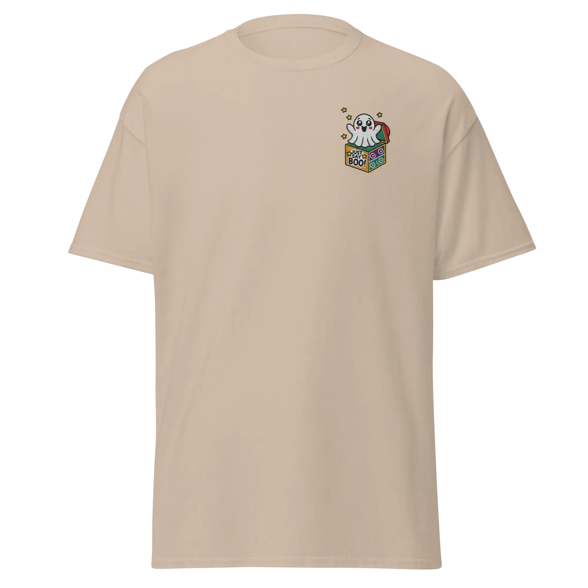 Just Say Boo - Halloween T-Shirt - Cute Ghost Halloween T-Shirt
