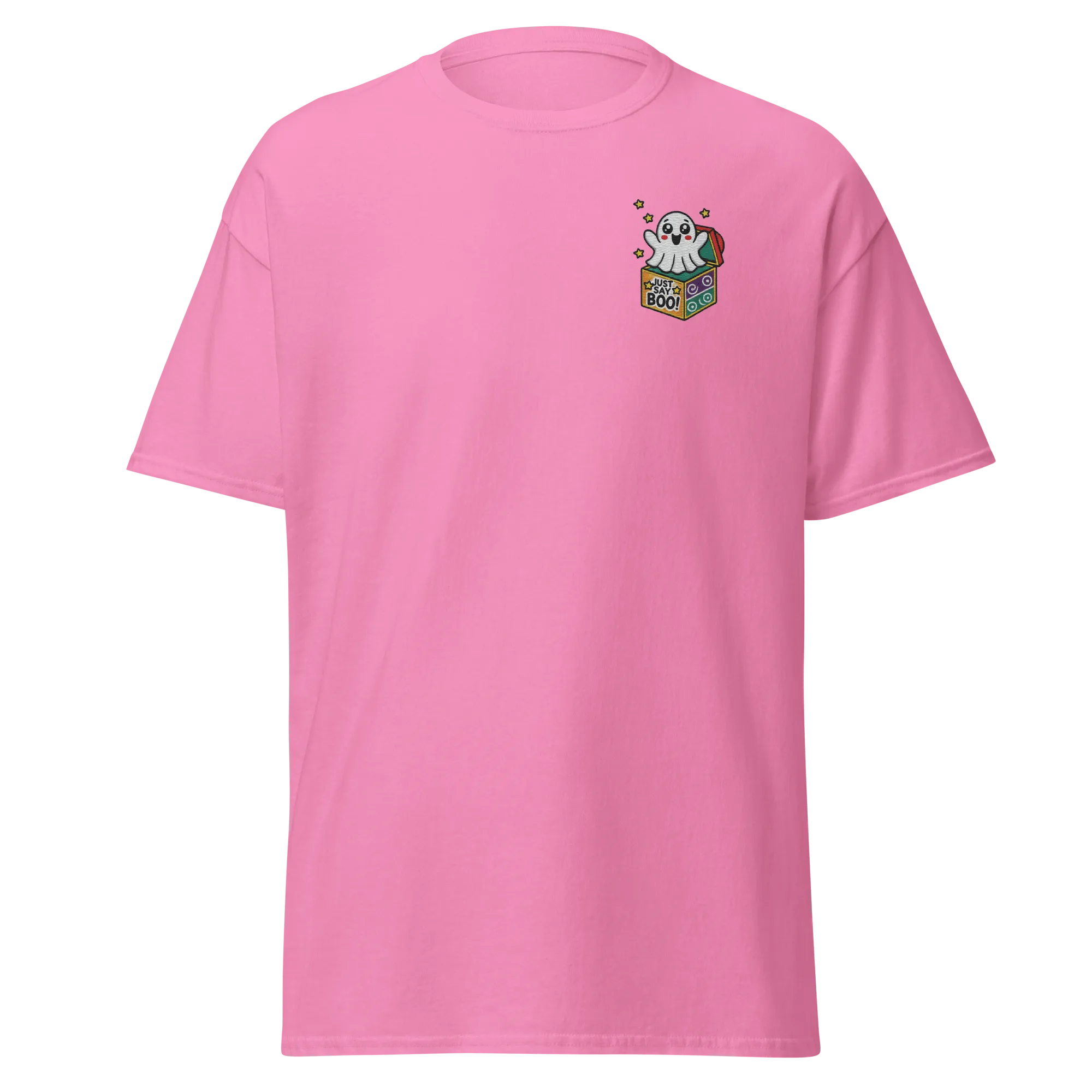 Just Say Boo - Halloween T-Shirt - Cute Ghost Halloween T-Shirt