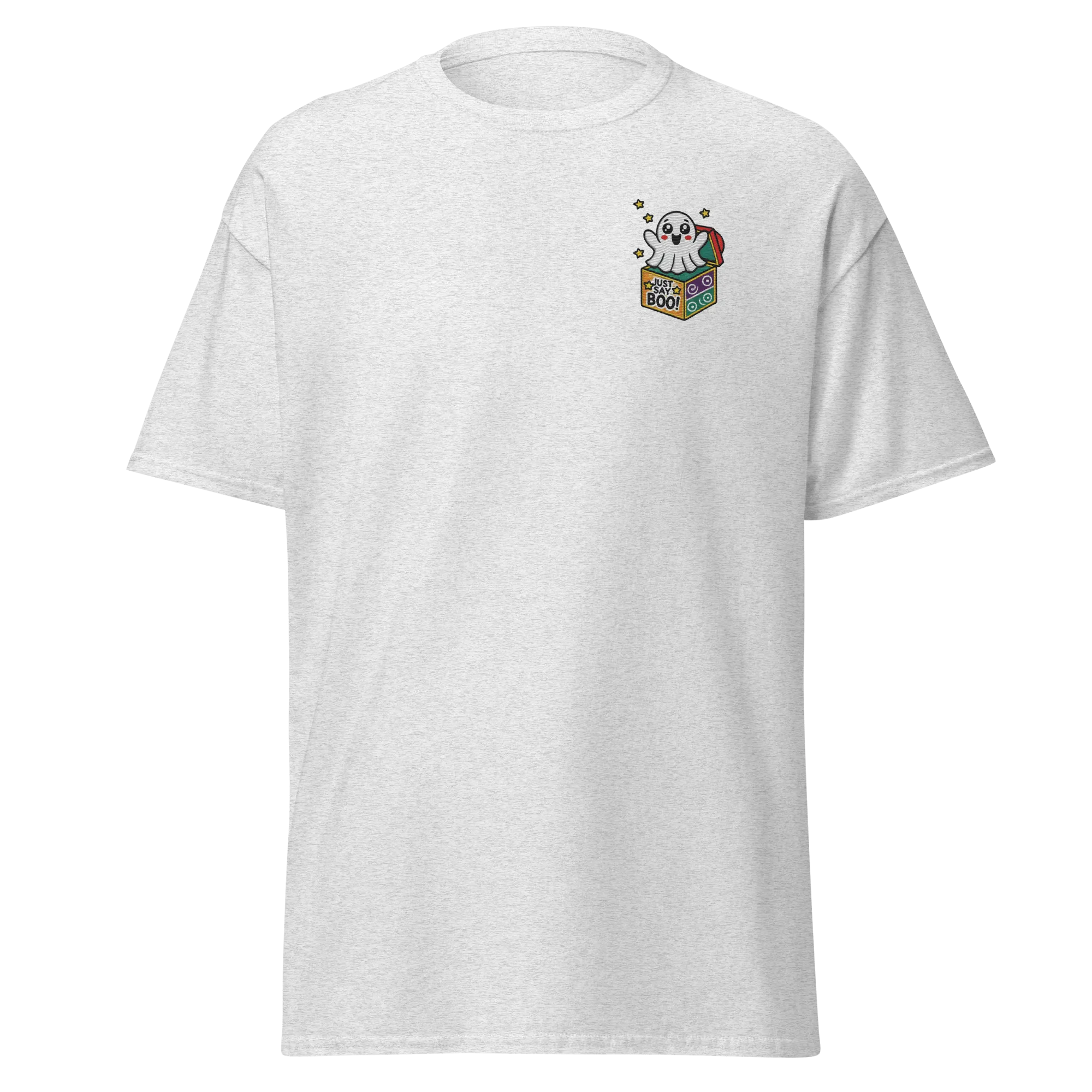 Just Say Boo - Halloween T-Shirt - Cute Ghost Halloween T-Shirt