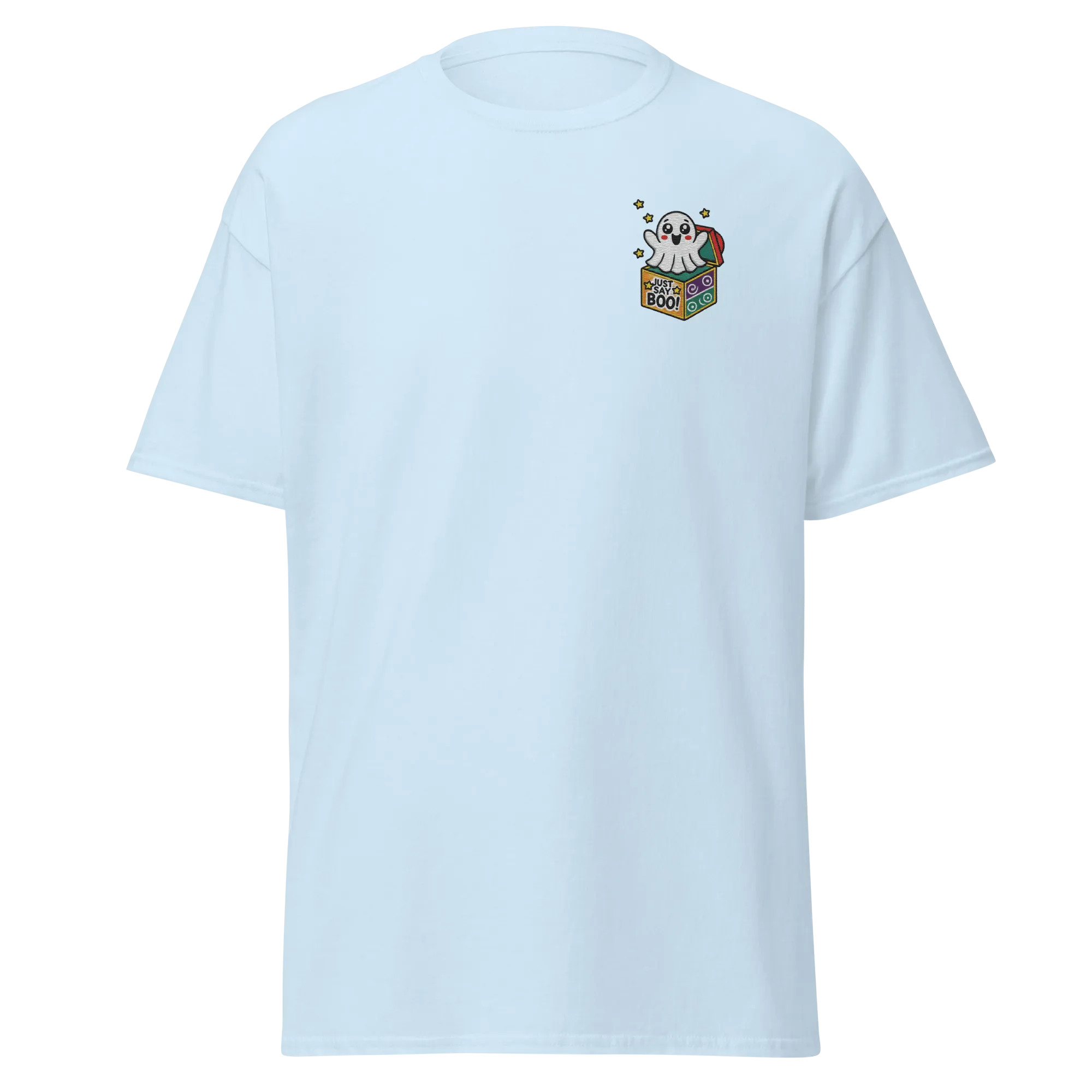 Just Say Boo - Halloween T-Shirt - Cute Ghost Halloween T-Shirt