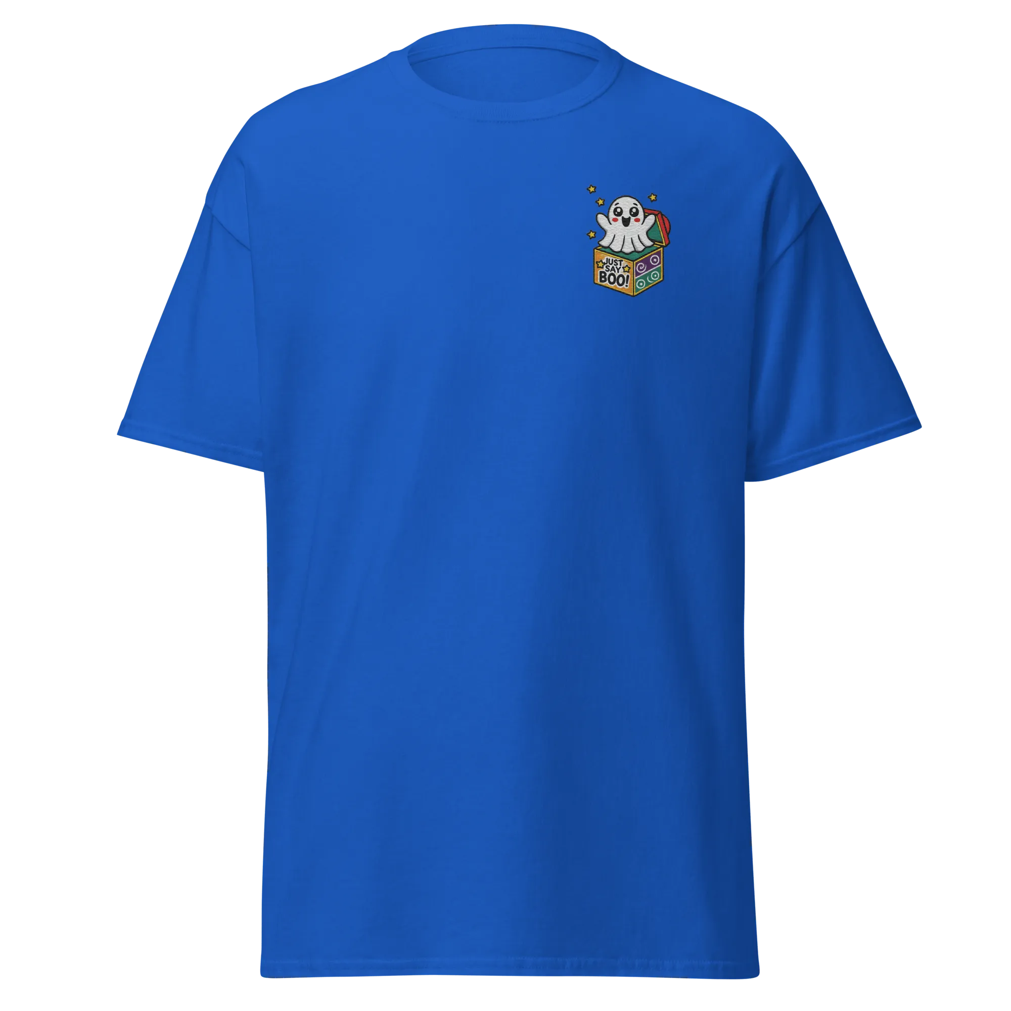 Just Say Boo - Halloween T-Shirt - Cute Ghost Halloween T-Shirt