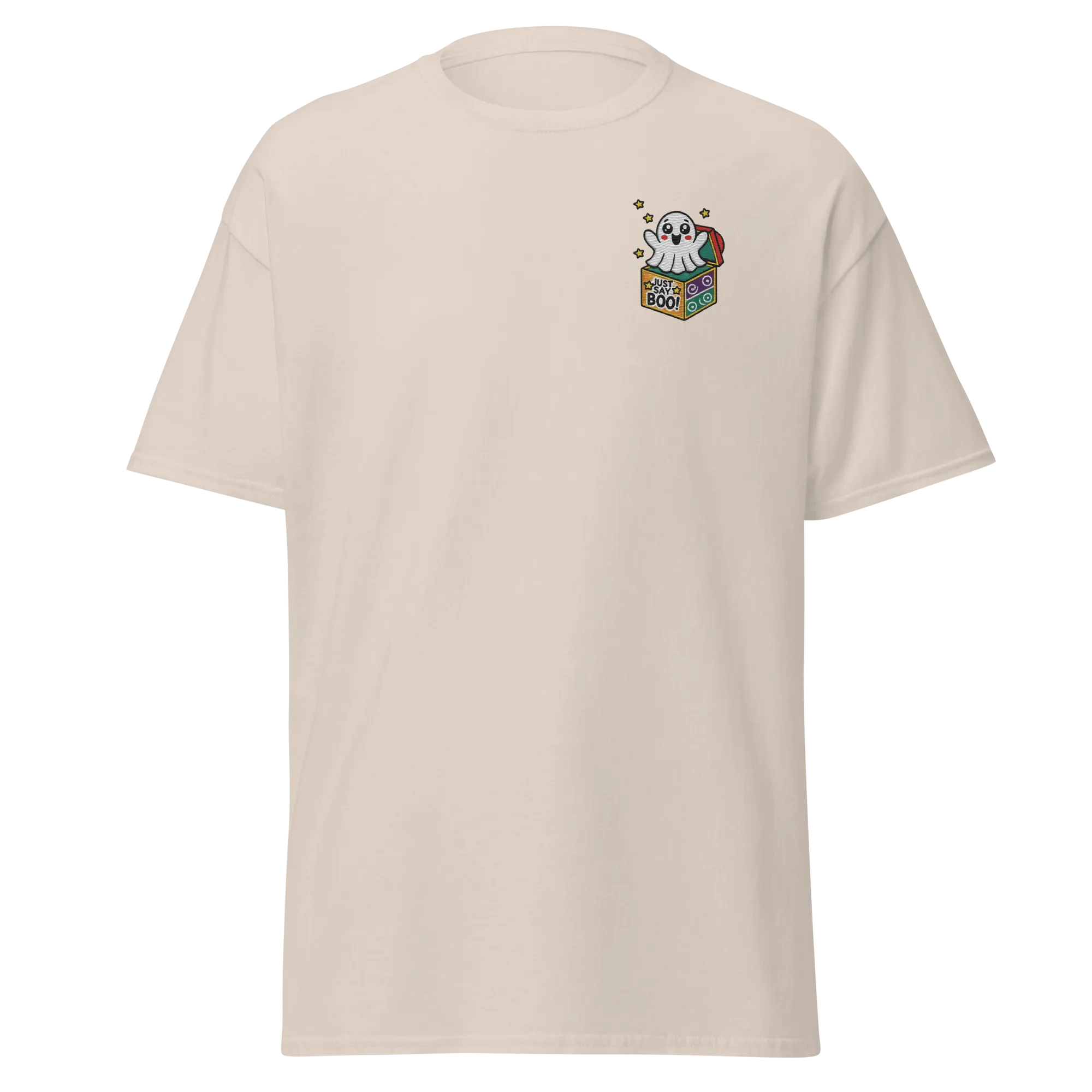 Just Say Boo - Halloween T-Shirt - Cute Ghost Halloween T-Shirt