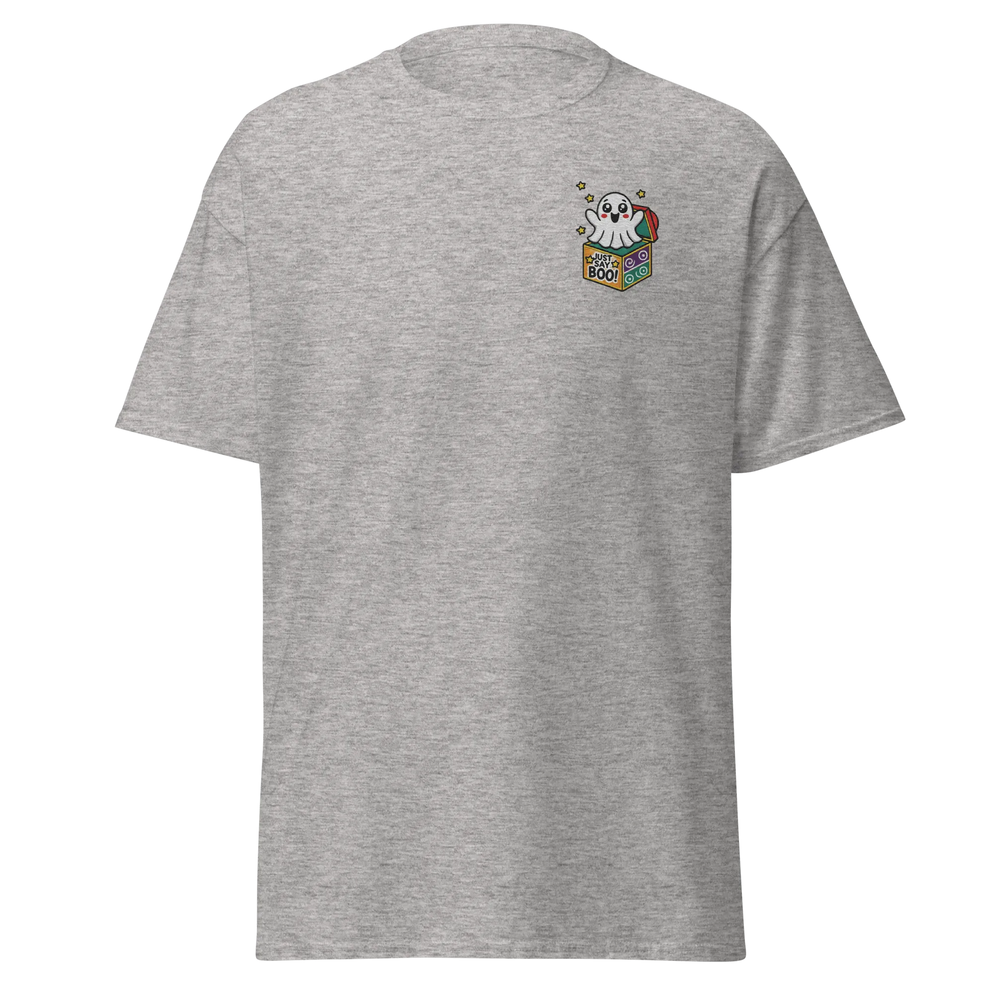 Just Say Boo - Halloween T-Shirt - Cute Ghost Halloween T-Shirt