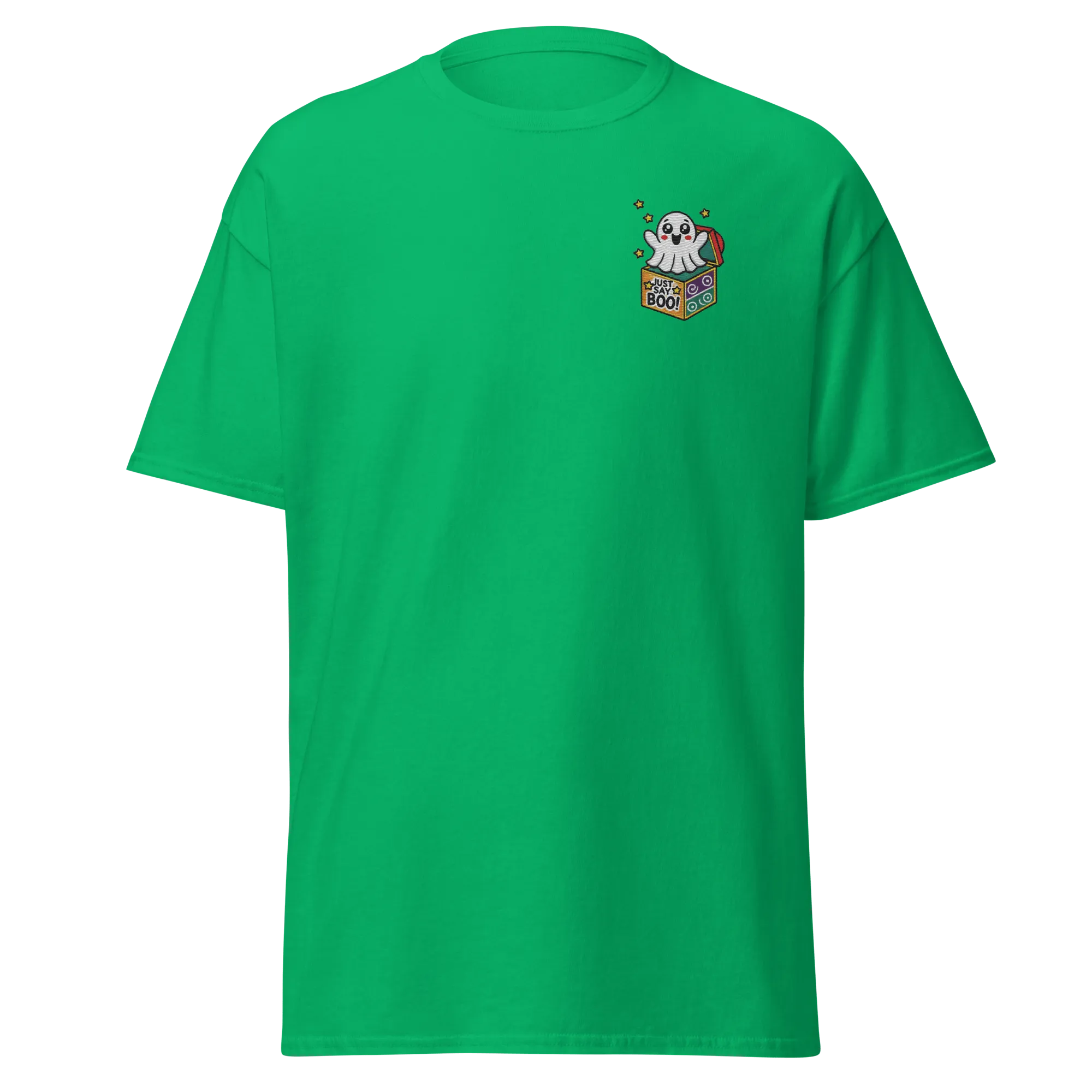 Just Say Boo - Halloween T-Shirt - Cute Ghost Halloween T-Shirt