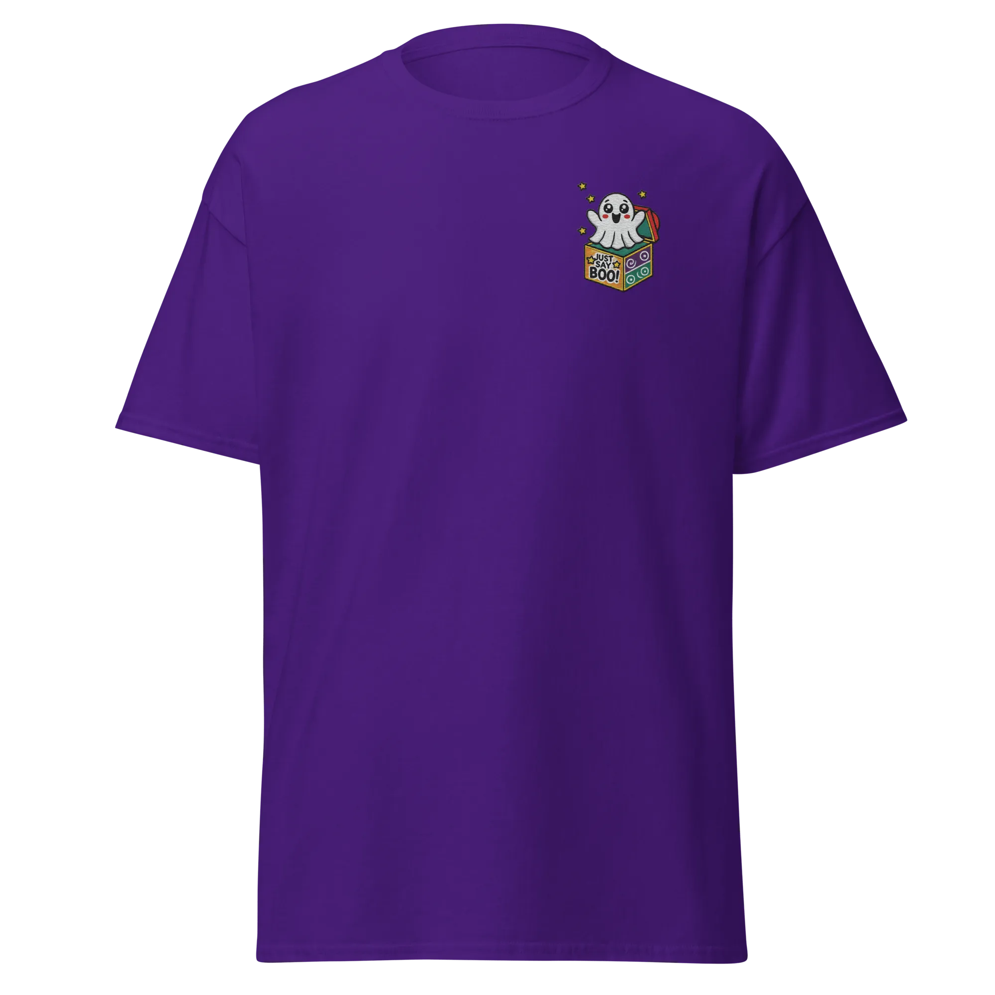 Just Say Boo - Halloween T-Shirt - Cute Ghost Halloween T-Shirt