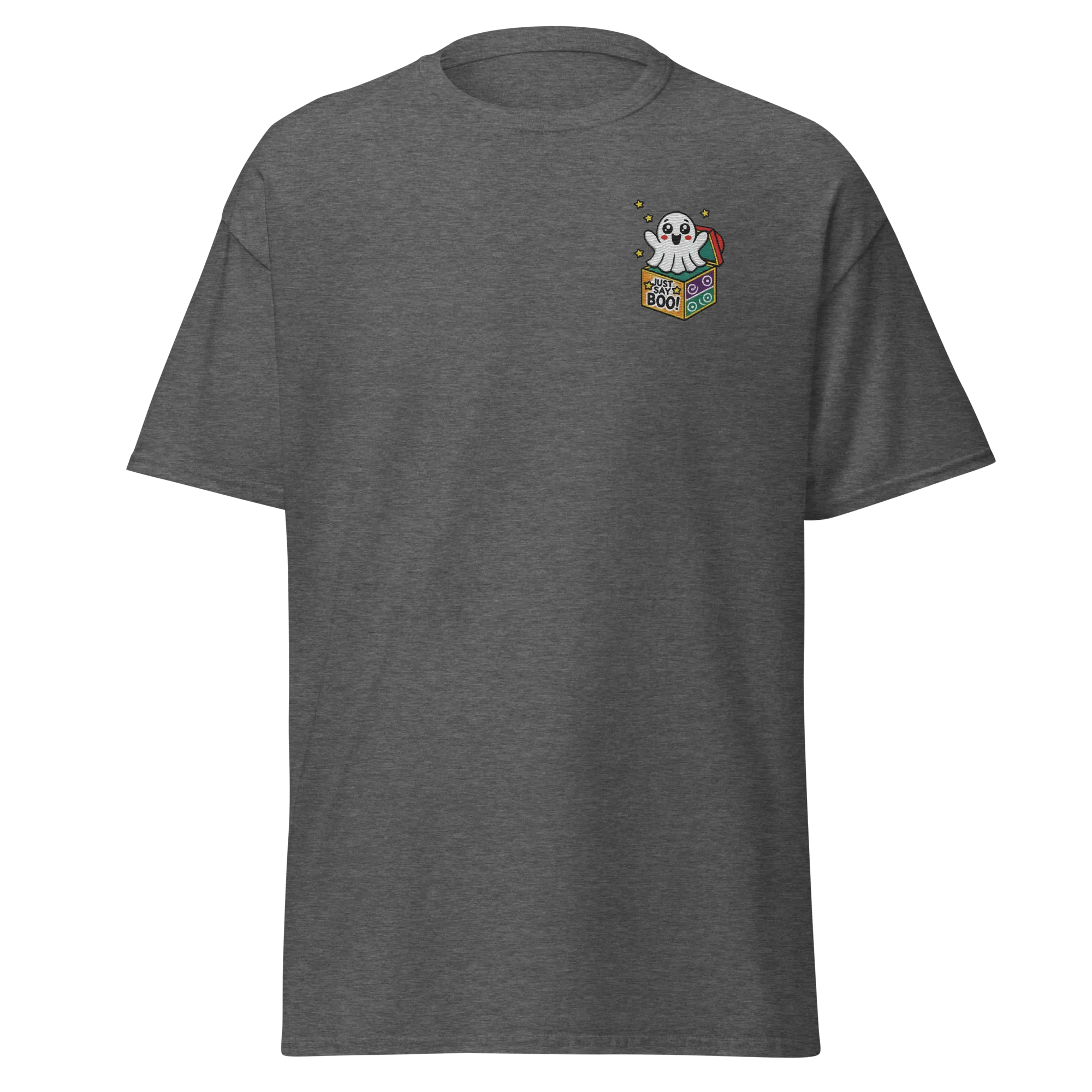 Just Say Boo - Halloween T-Shirt - Cute Ghost Halloween T-Shirt