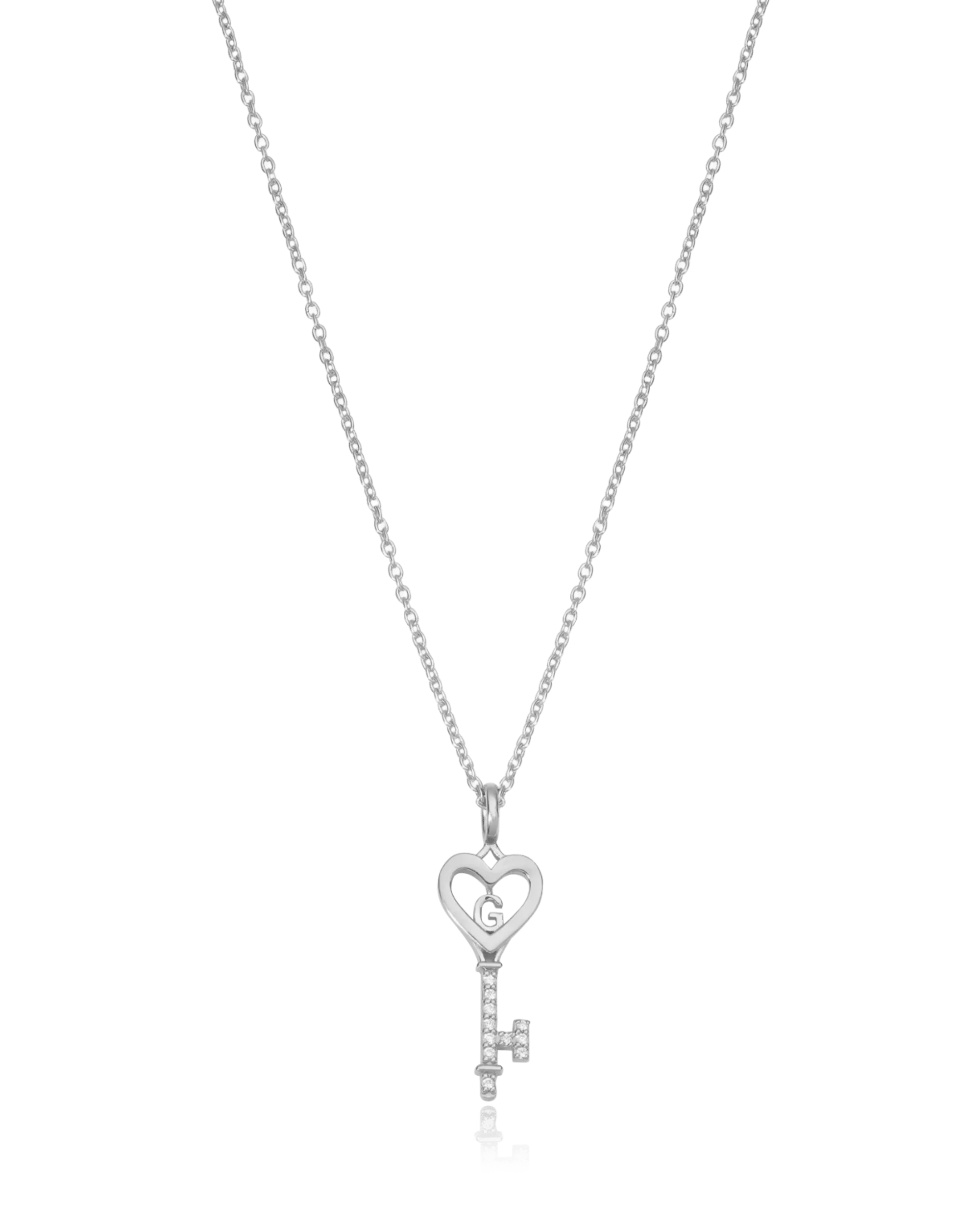 Key To My Heart Necklace with Diamond - 18K Rose Vermeil