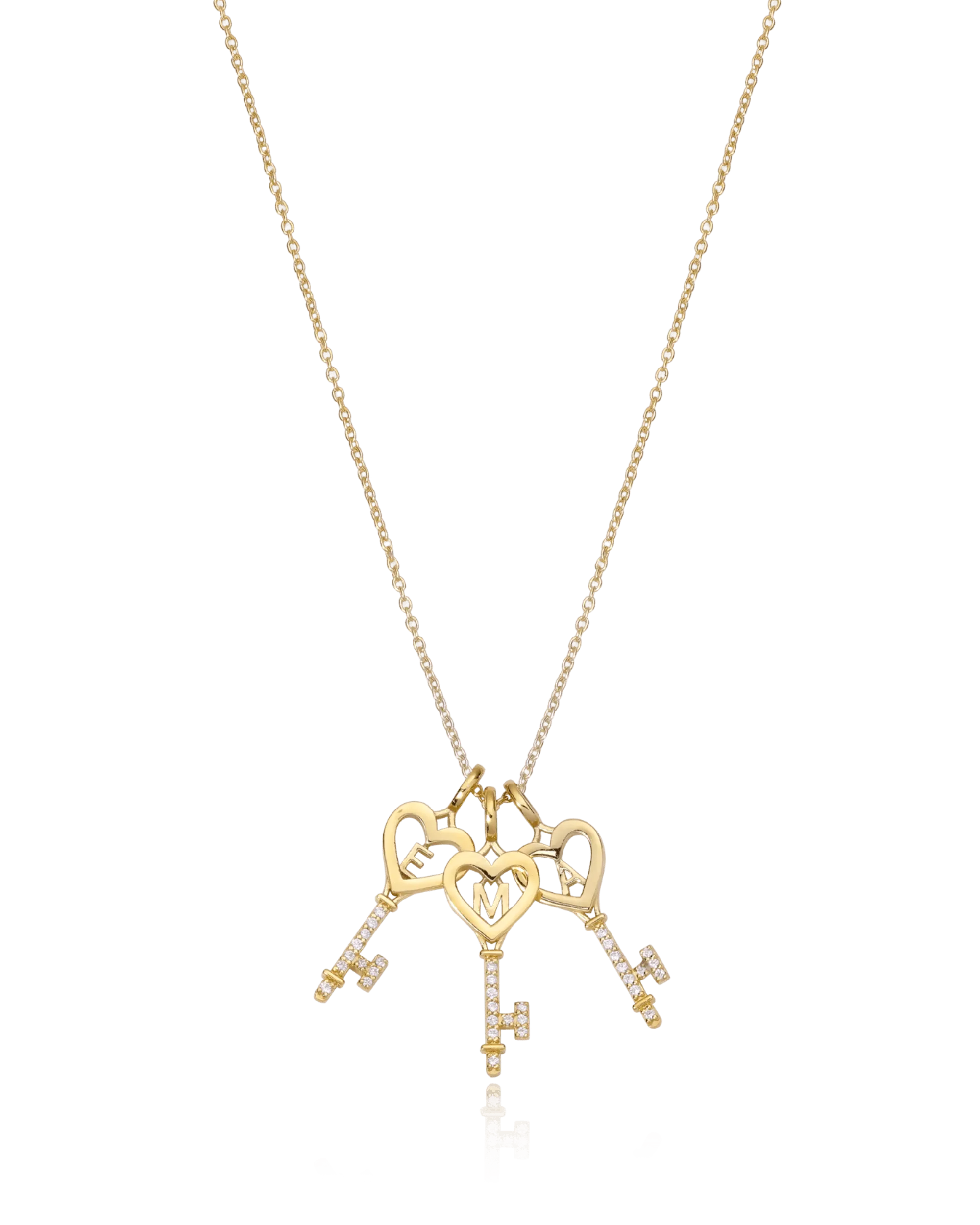 Key To My Heart Necklace with Diamond - 18K Rose Vermeil