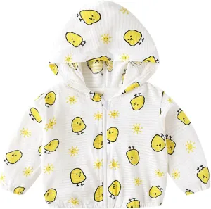 Kids Baby Toddler Girls Strawberry Print Spring Fall Outerwear Windbreaker Zipper Hooded Jackets Coat Rain Jacket