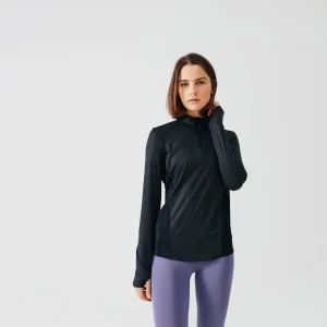 KIPRUN Run 100 Dry Women's Breathable Long-Sleeved Running T-Shirt - Black