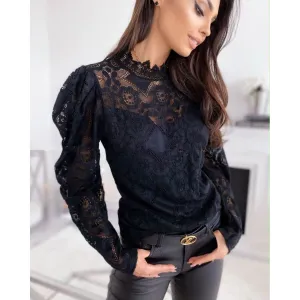 Lace Perspective Long Sleeves T-shirt