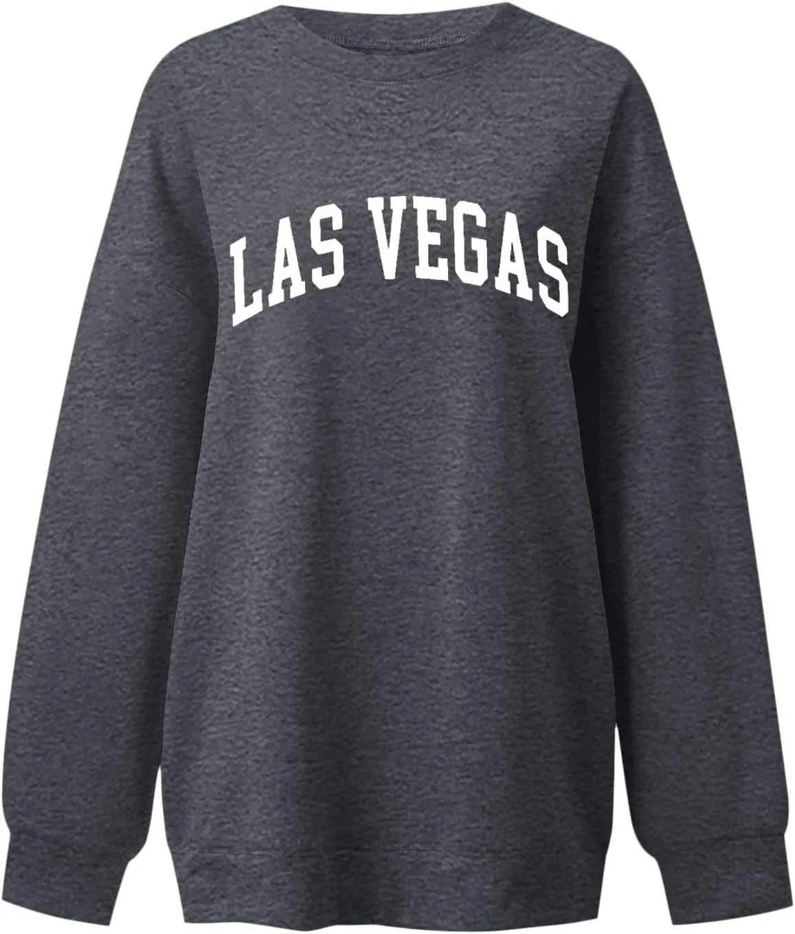 Las Vegas Sweatshirts for Women Letter Print Loose Fit Trendy Casual Pullover Tops Hoodies Crew Neck Sweatshirt