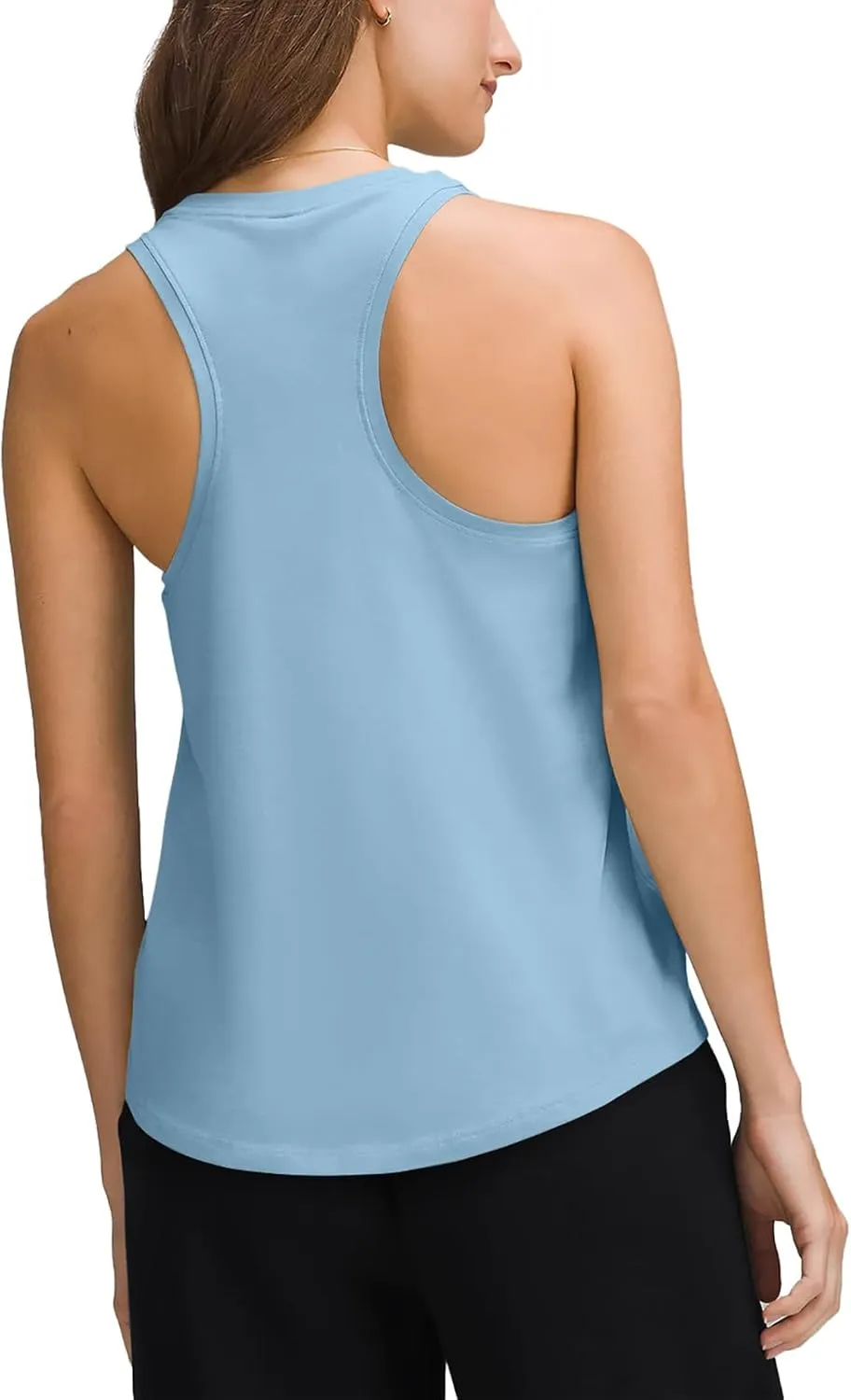 LASLULU Womens Cotton Racerback Workout Tank Tops Loose Fit Scoop Neck Sleeveless Athletic Gym Shirts