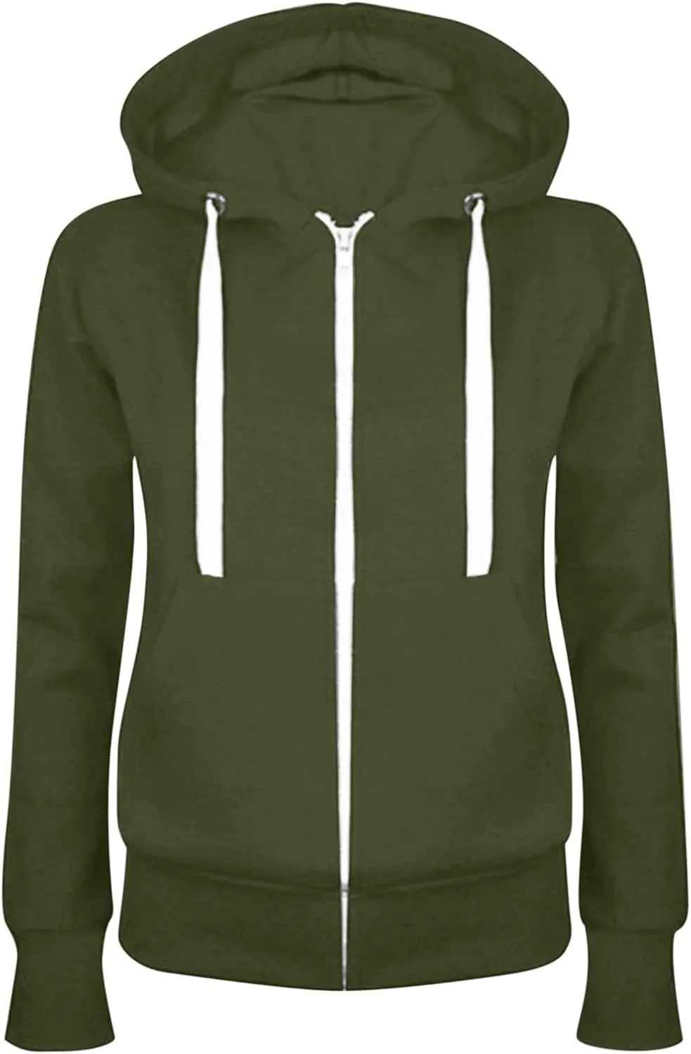 Lastesso Fall Outfits for Women 2024 Full Zip Up Long Sleeve Jacket Coats Basic Solid Athletic Fit Hoodies with Pockets