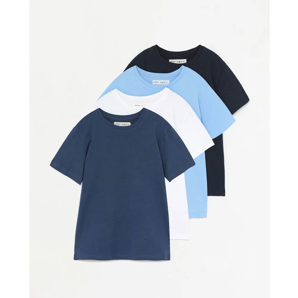 Lefties- Men Pack Of 4 Plain Short Sleeved T-Shirts- Navy Blue