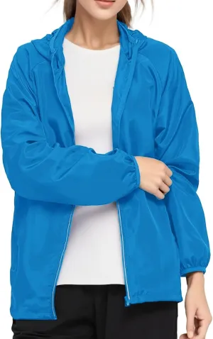 Lightweight Rain Jackets Women 2024 Plain Waterproof Windbreaker Jacket Women Packable Raincoat Rain Coats with Hood