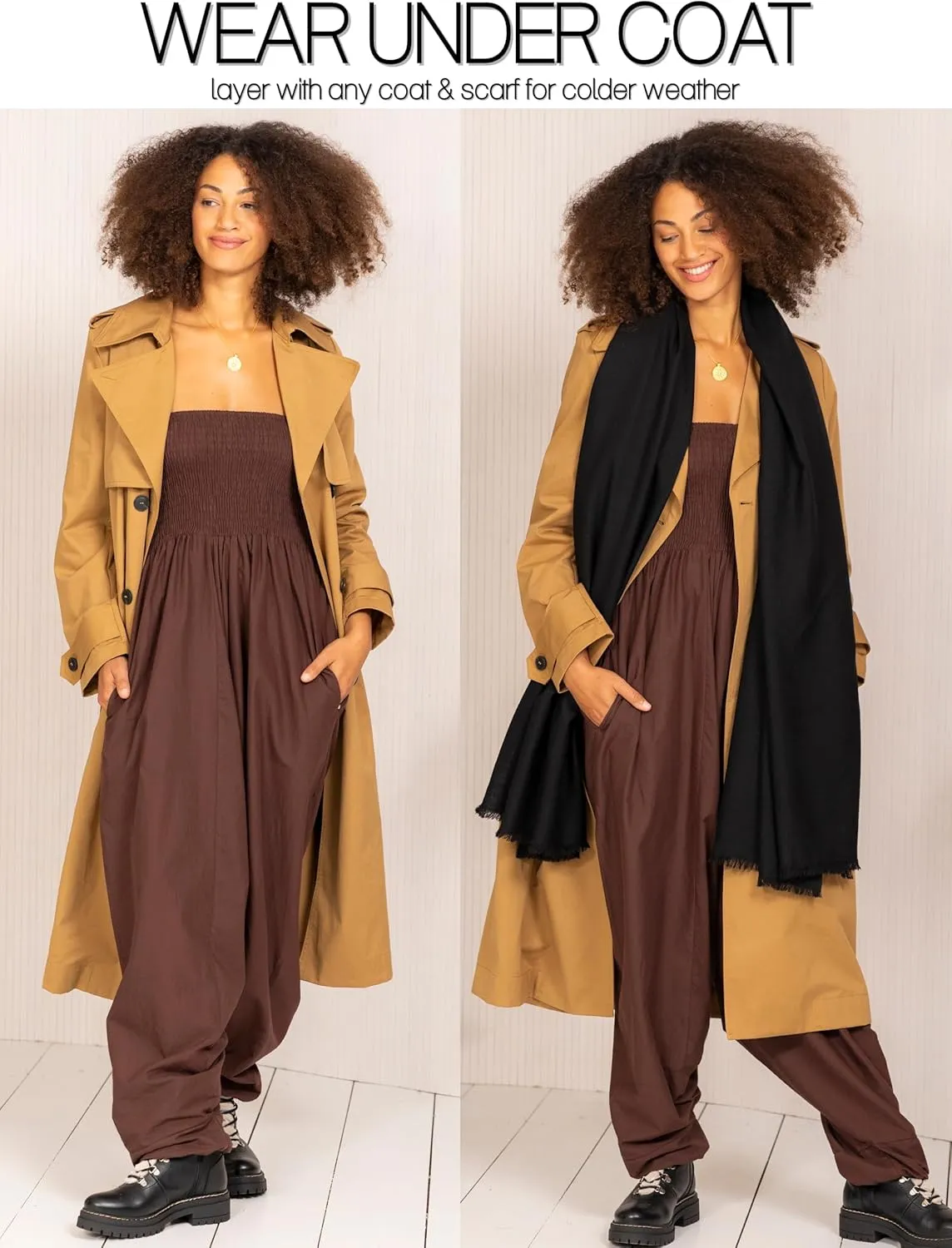 likemary Harem Pants Women Jumpsuits  Maxi Romper Pulls Down into Cotton Boho Pants with Pockets  One Size 2-in-1 Outfit