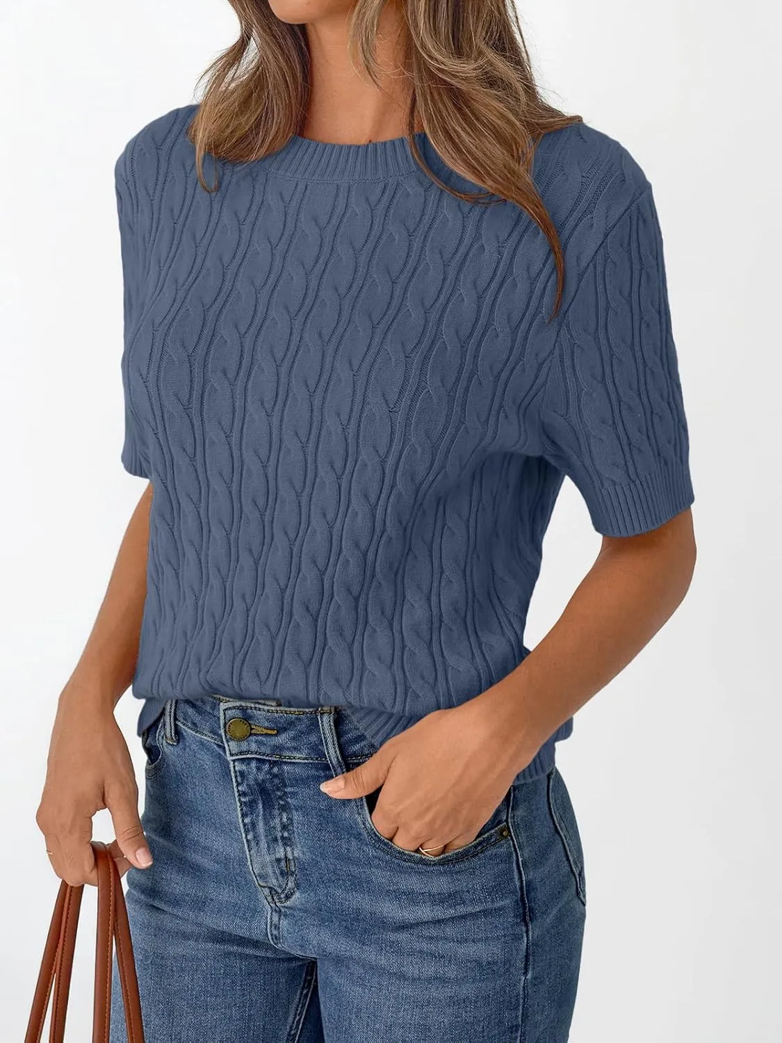 LILLUSORY Short Sleeve Sweater for Women Summer Business Casual Dressy Outfits Work Tops Lightweight Spring Blouses 2025