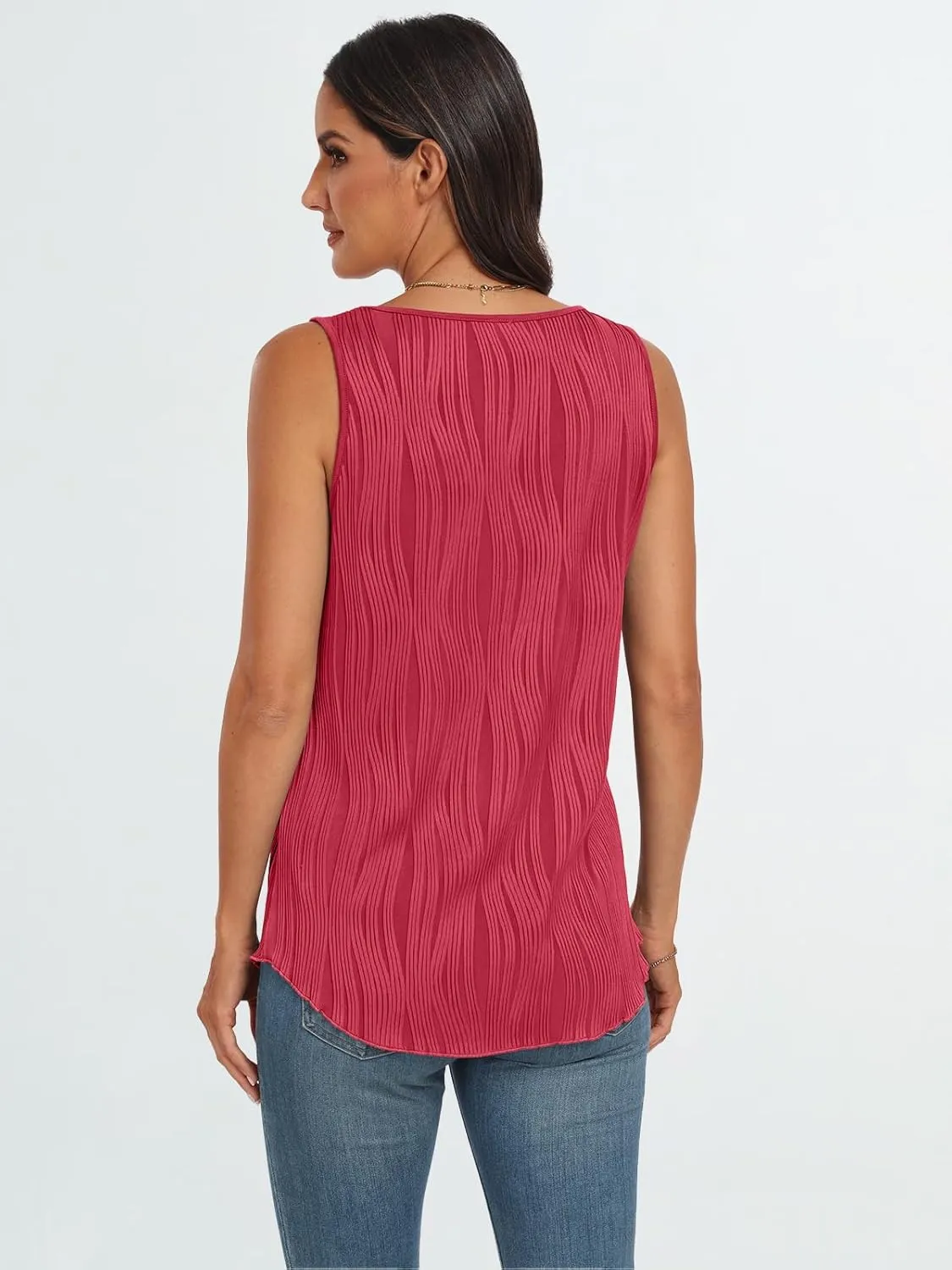LILLUSORY Women's Dressy Business Casual Tank Tops Summer Sleeveless Trendy Spring Blouses Flowy Work Shirts