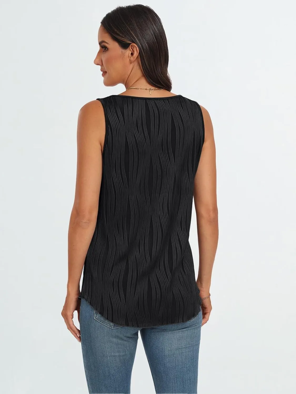 LILLUSORY Women's Dressy Business Casual Tank Tops Summer Sleeveless Trendy Spring Blouses Flowy Work Shirts