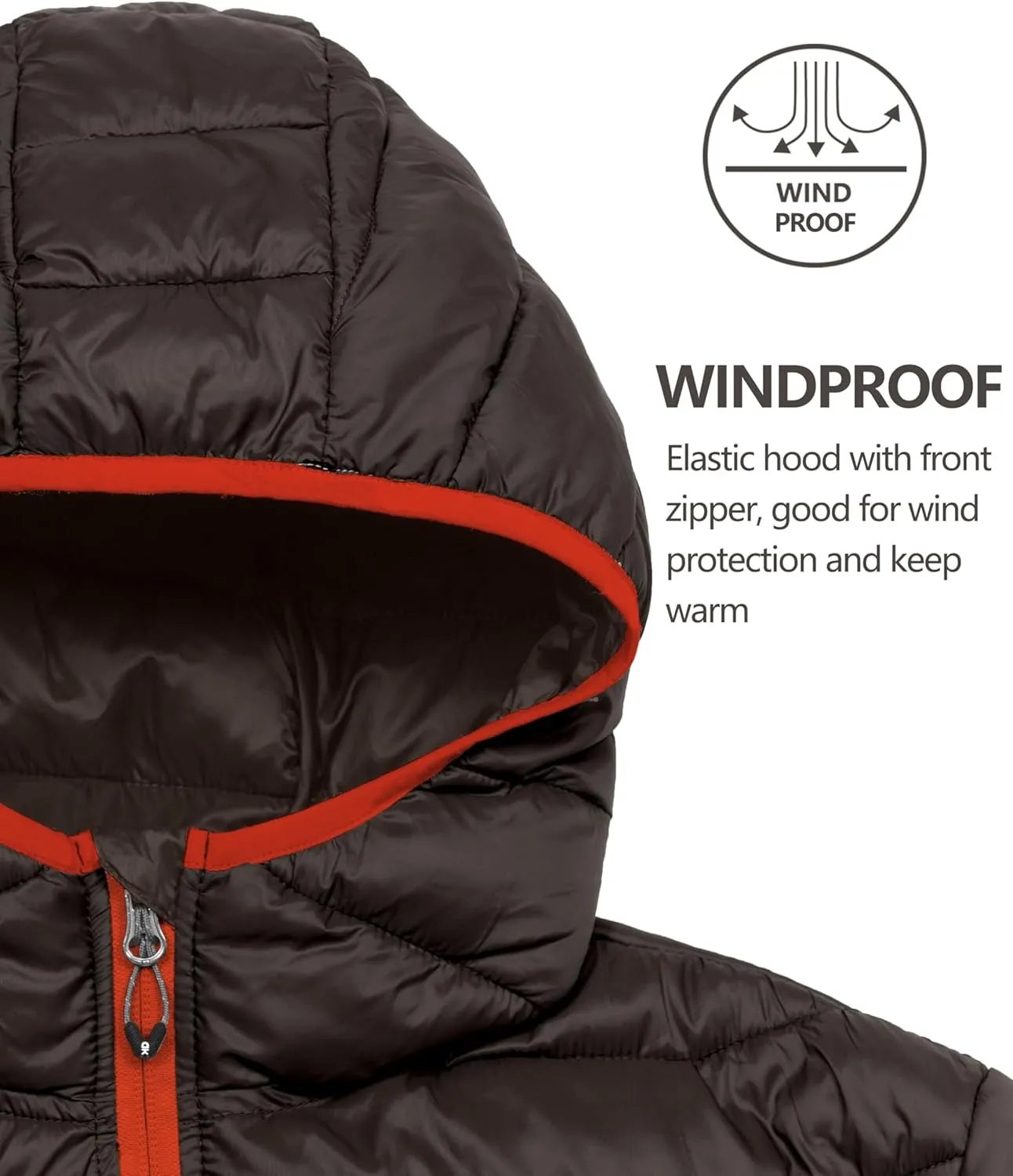 Little Donkey Andy Men's Packable Puffer Jacket Lightweight Hooded Windproof Winter Coat with Recycled Insulation