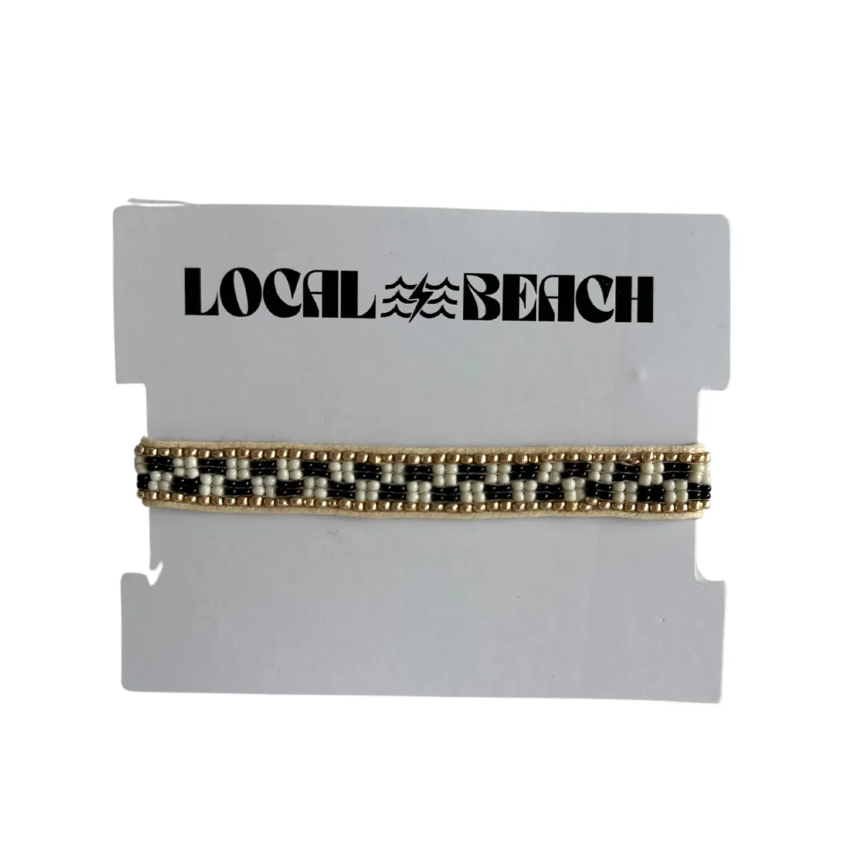 Local Beach Checker Beaded Bracelet