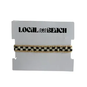 Local Beach Checker Beaded Bracelet