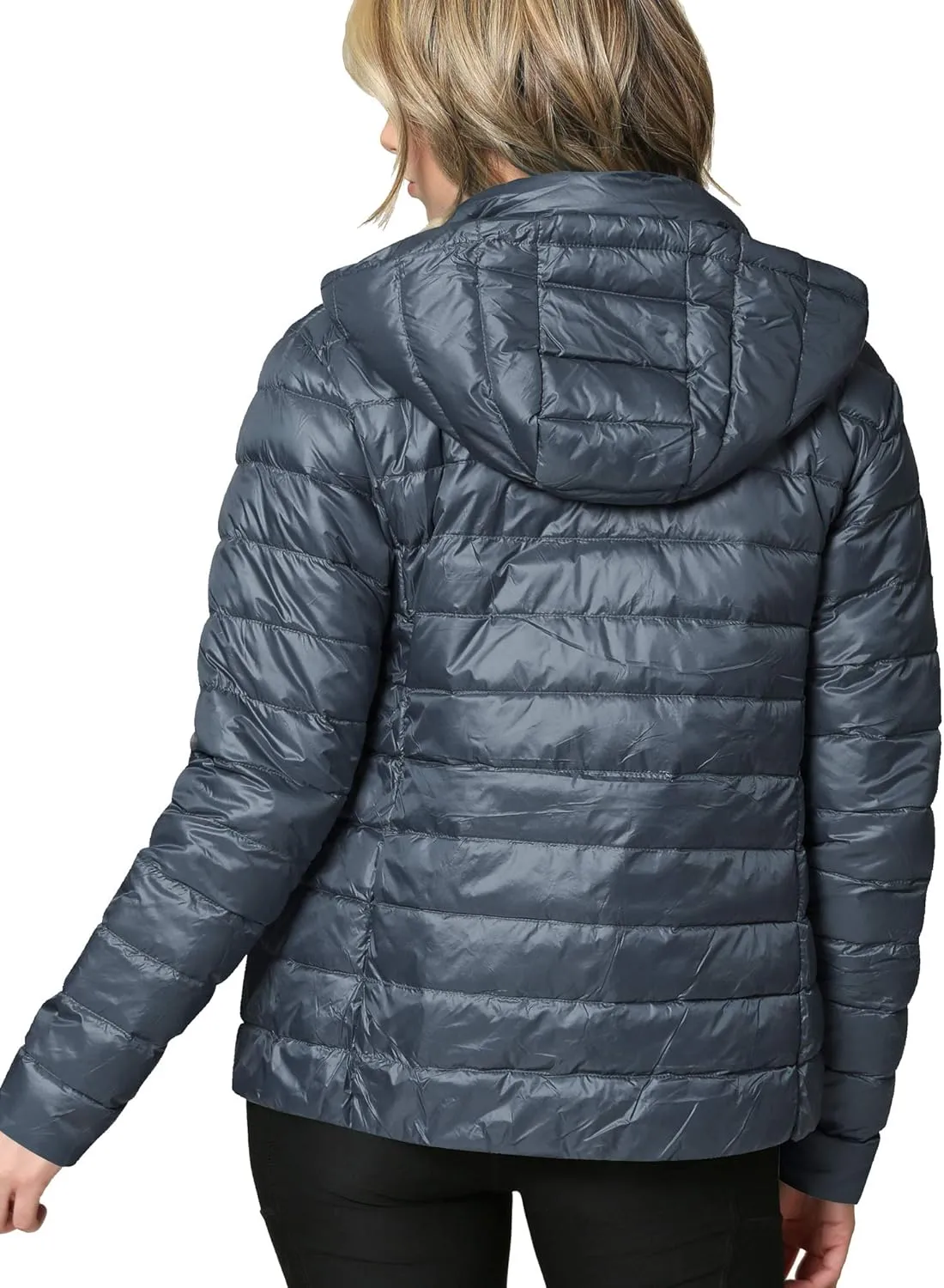 Lock and Love Women's Ultra Light Weight Packable Down Jacket with Removable Hoodie