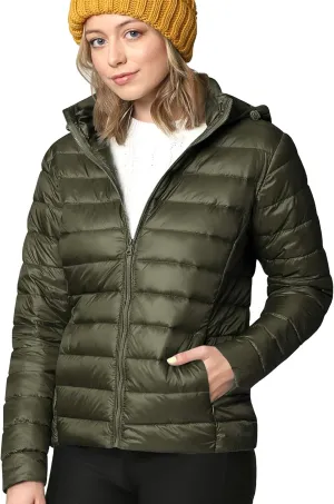 Lock and Love Women's Ultra Light Weight Packable Down Jacket with Removable Hoodie