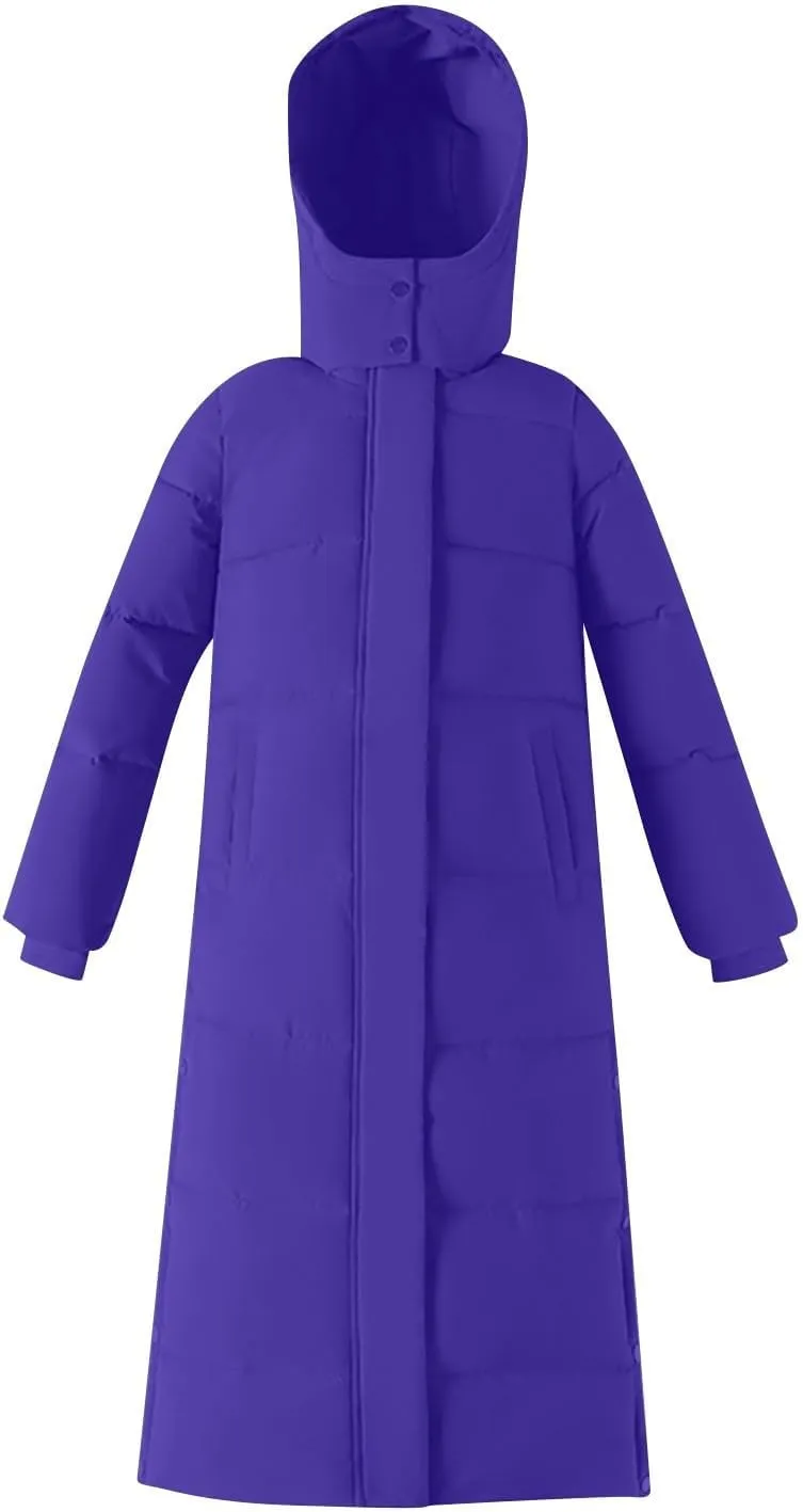 Long Puffer Coat Women Ankle Length Parka Long Down Jacket 2024 Thermal Puffer Trendy Jacket Thick Warm Quilted Coat