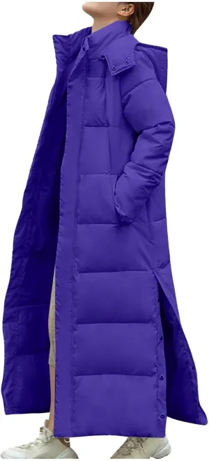Long Puffer Coat Women Ankle Length Parka Long Down Jacket 2024 Thermal Puffer Trendy Jacket Thick Warm Quilted Coat