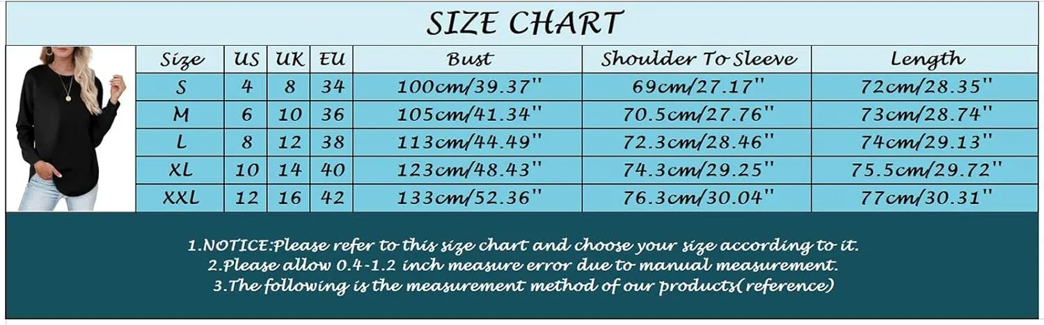 Long Sleeve Shirts for Womens, Women Casual Long Sleeve Crewneck Sweatshirt Striped Printed Loose Pullover Tops Shirts