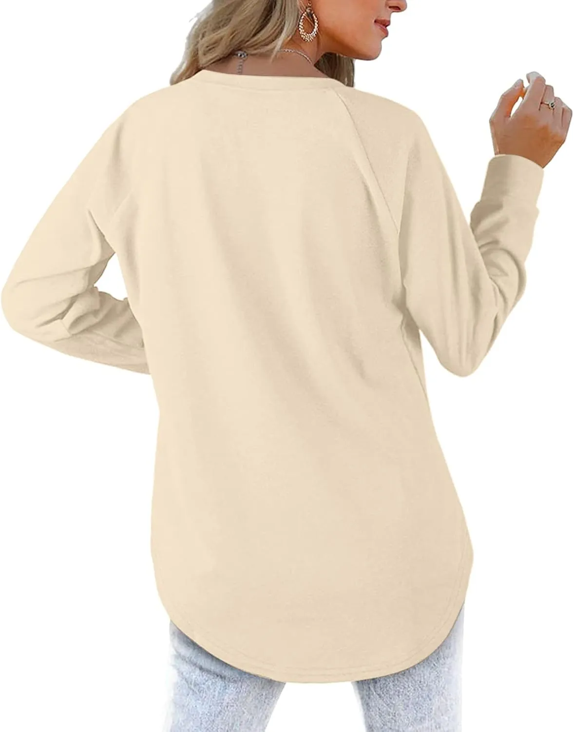 Long Sleeve Shirts for Womens, Women Casual Long Sleeve Crewneck Sweatshirt Striped Printed Loose Pullover Tops Shirts